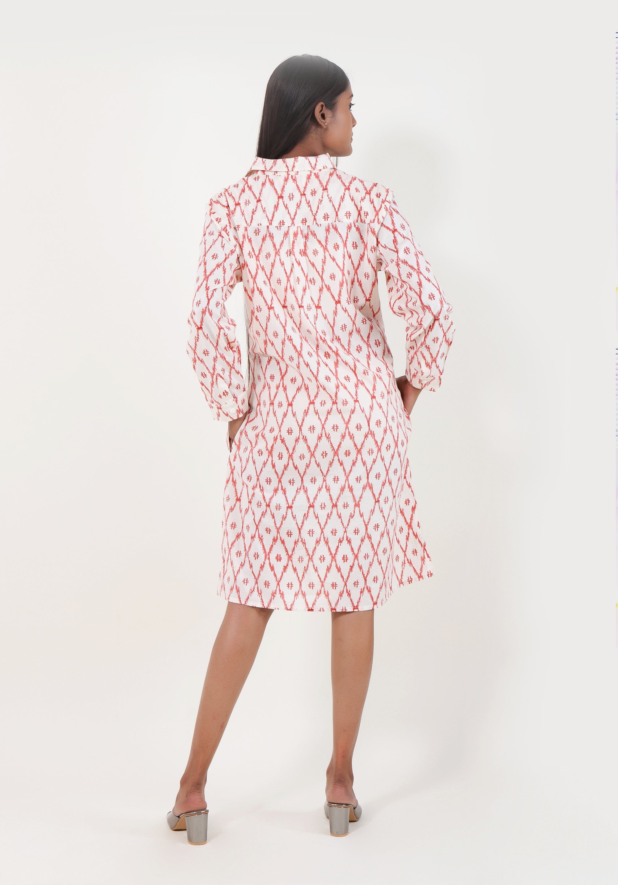 Women Printed dress Kris Shirt dress ikkat
