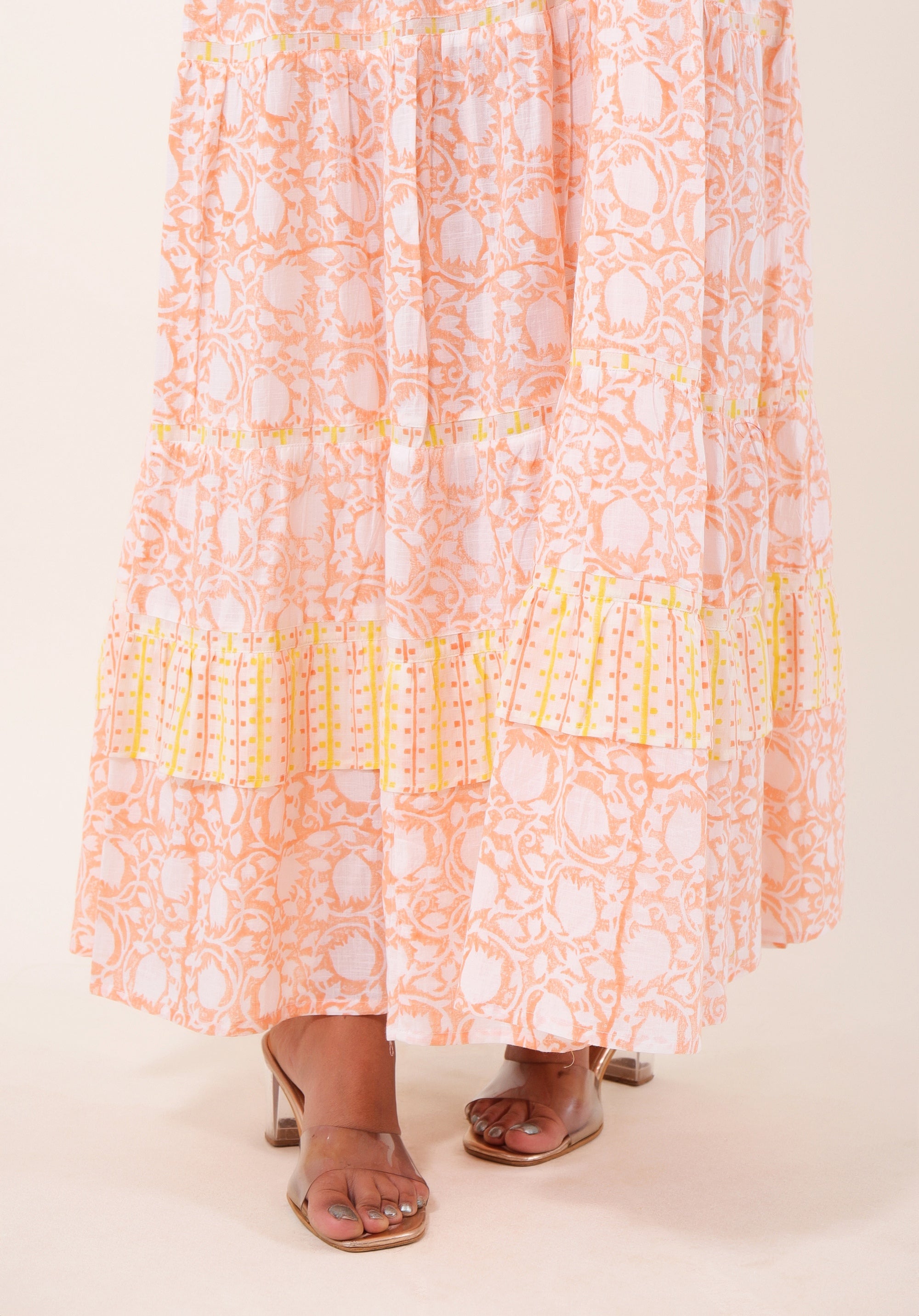 Women Block Printed dress Mahe Lily