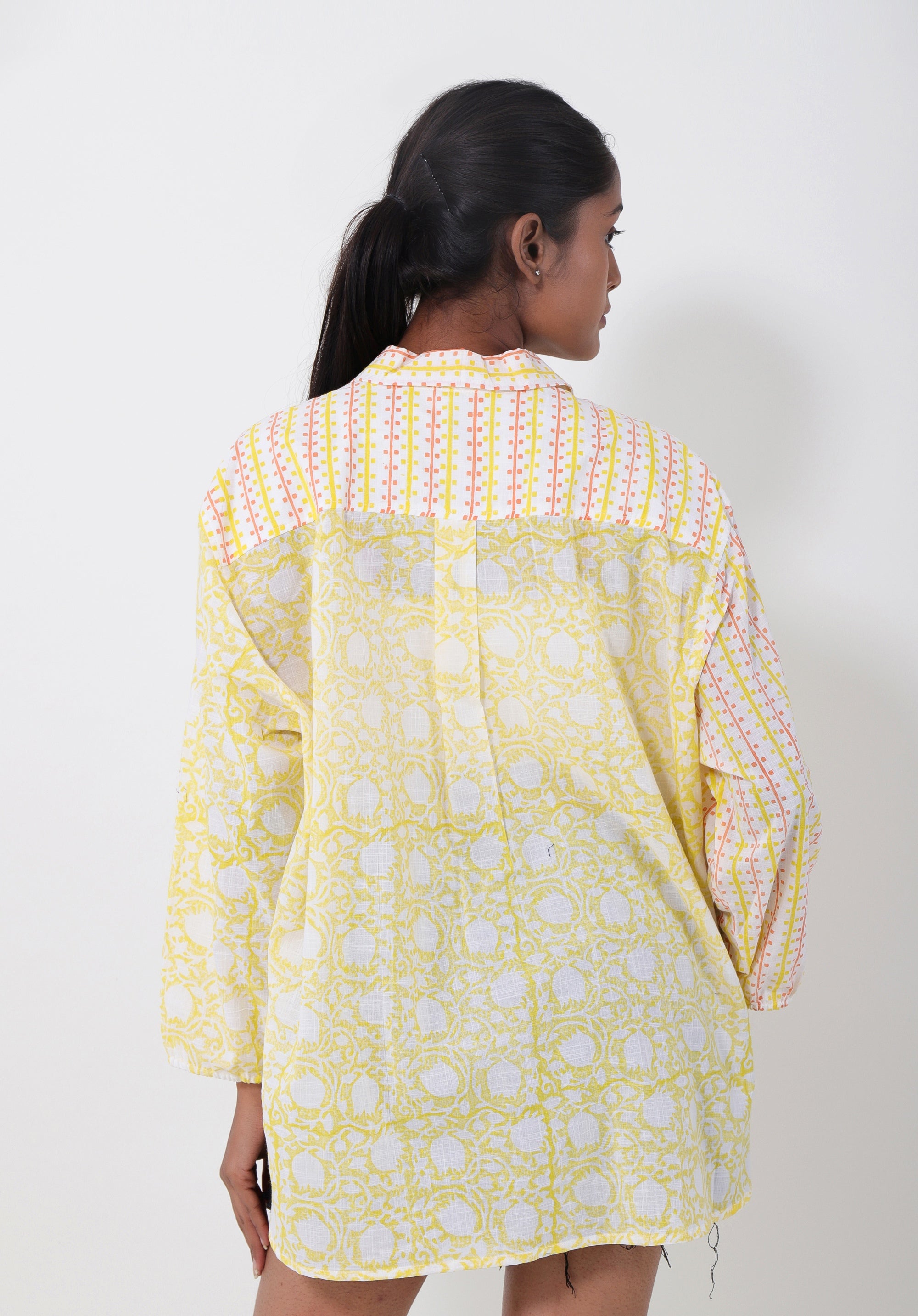 Women Block printed Piyu Oversized shirt Lily