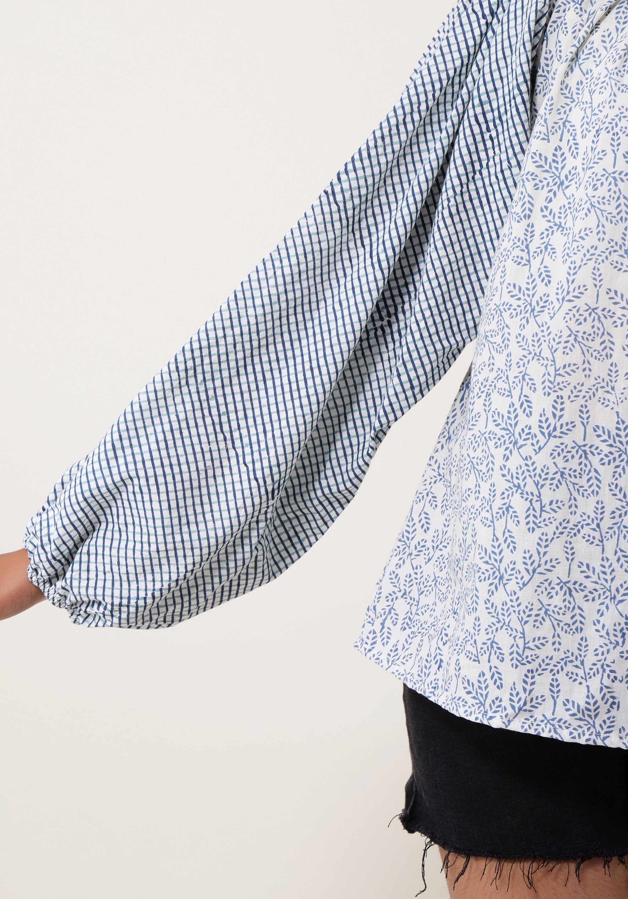 Women Block printed Tina Blouson Top June