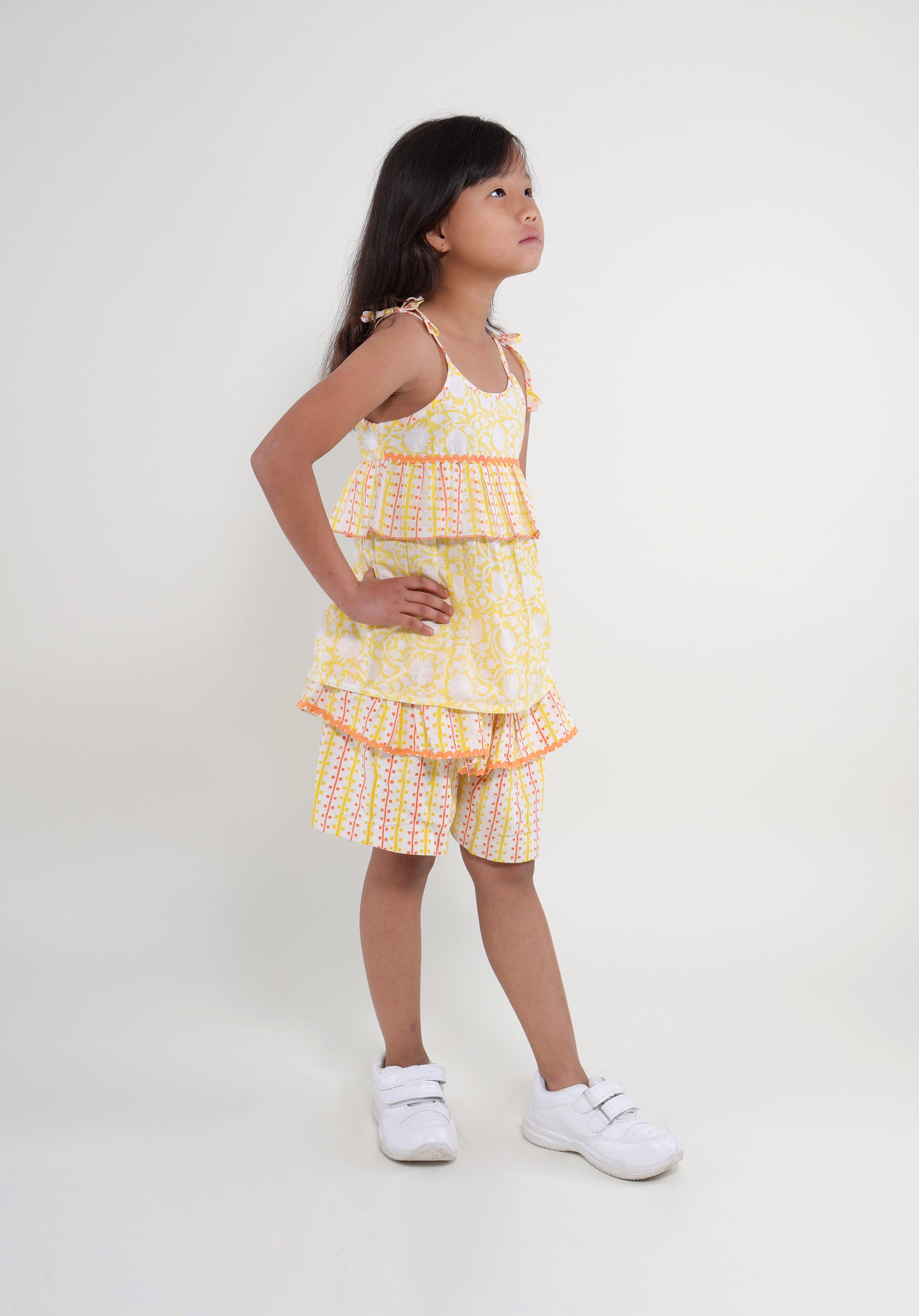 Girl's Co-Ord Set Kamya Top Skirt Lily Yellow