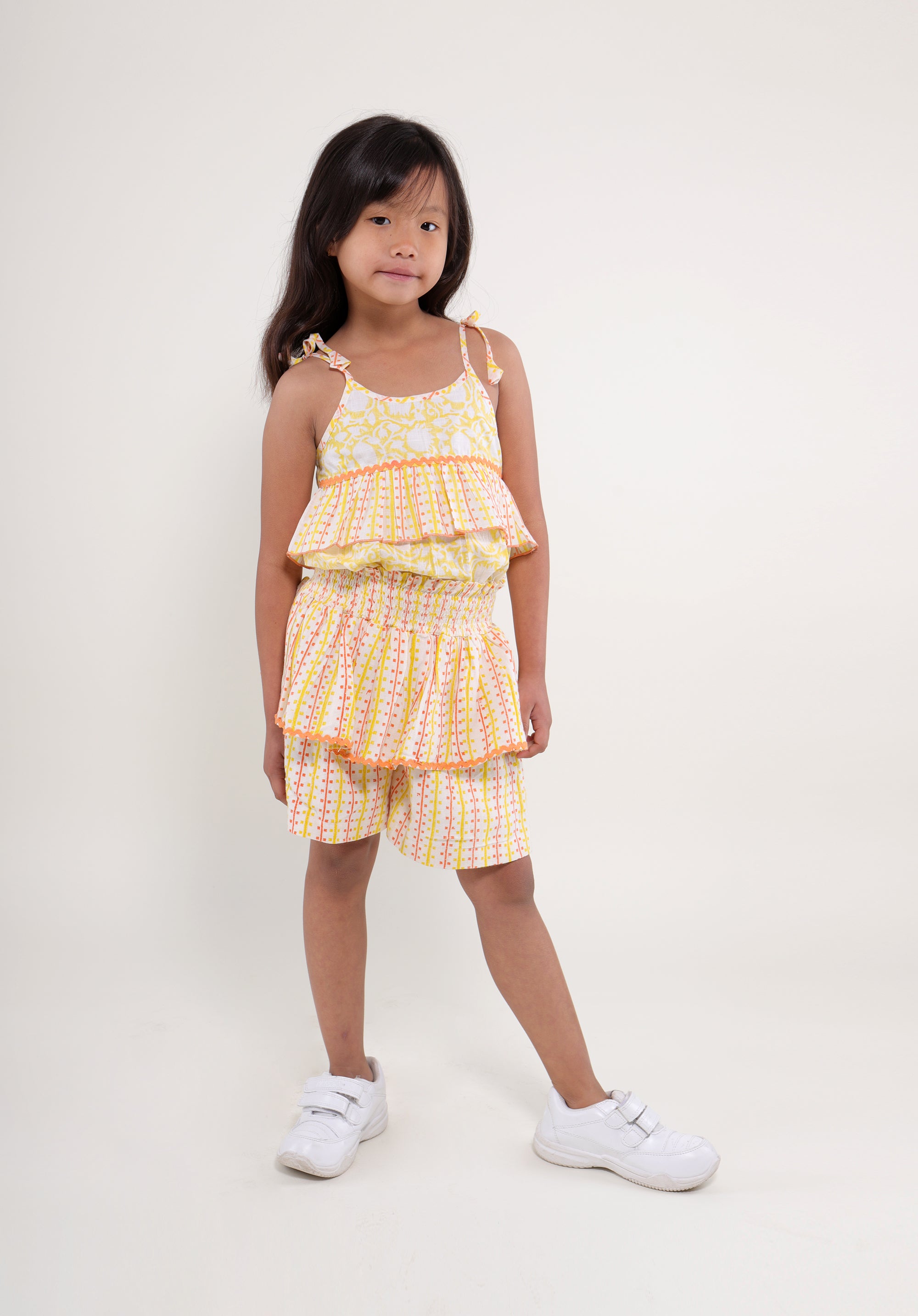 Girl's Co-Ord Set Kamya Top Skirt Lily Yellow