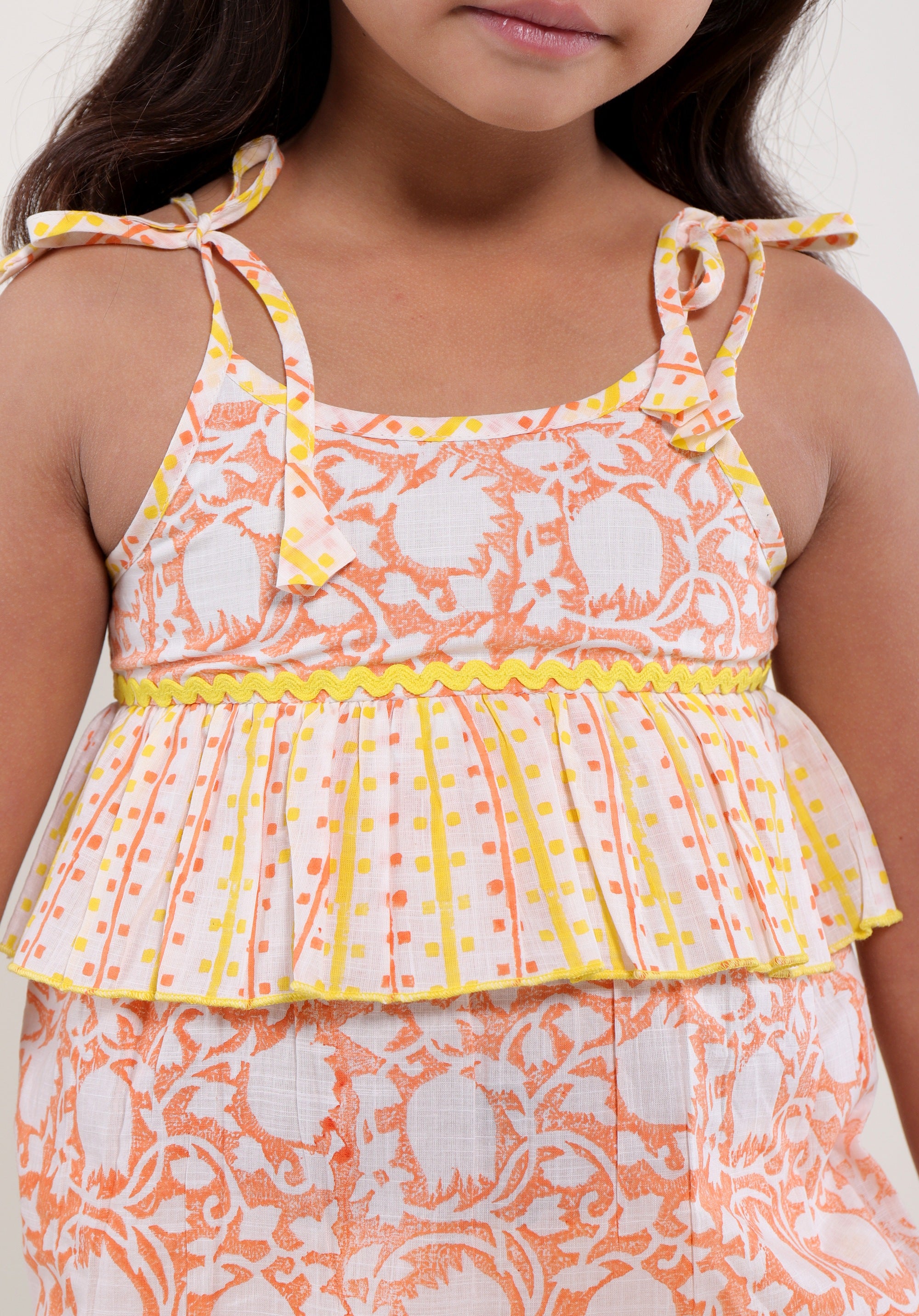 Girl's Co-Ord Set Kamya Top Skirt Lily Yellow