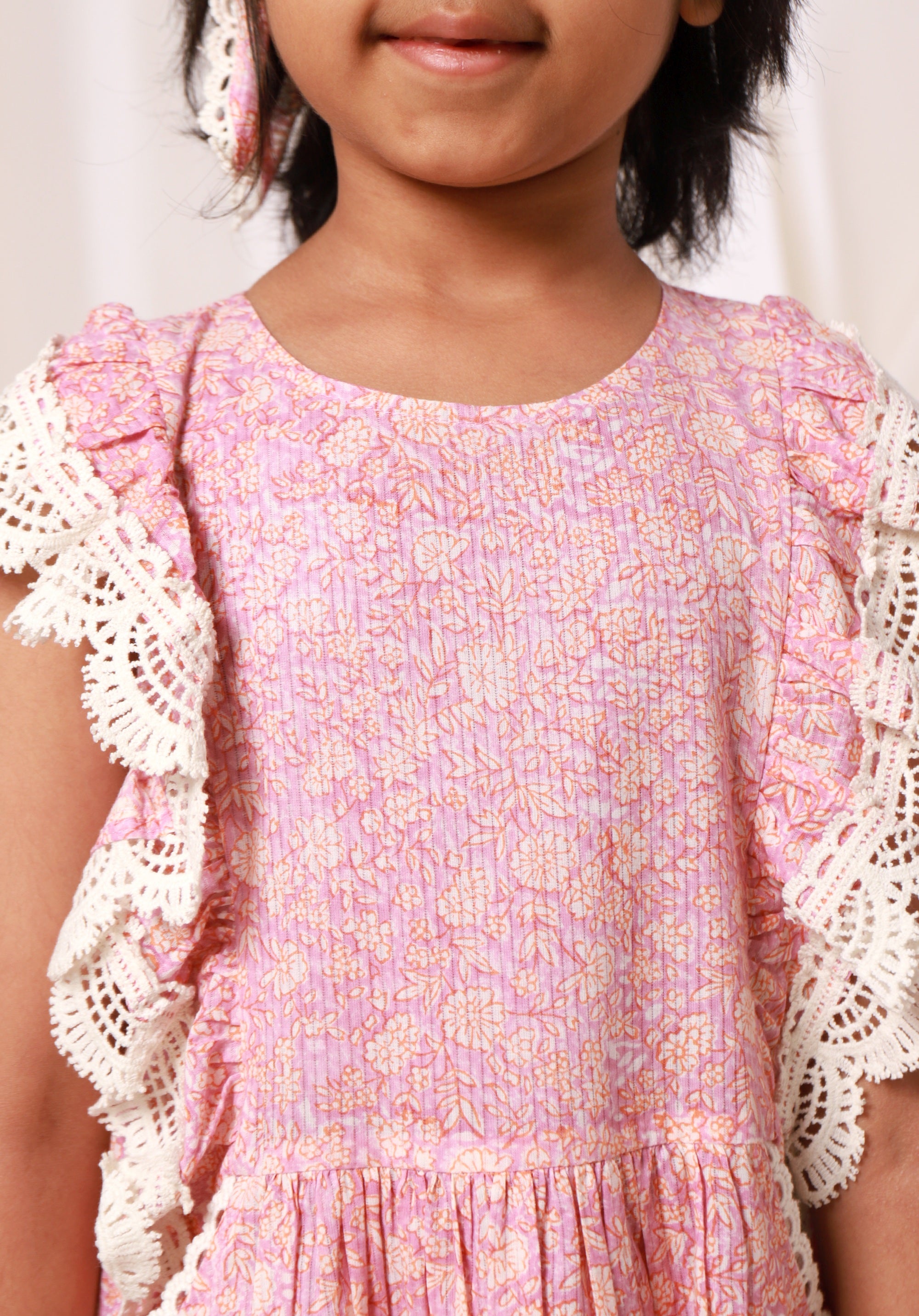 Block printed Girl's Dress Charu Liberty