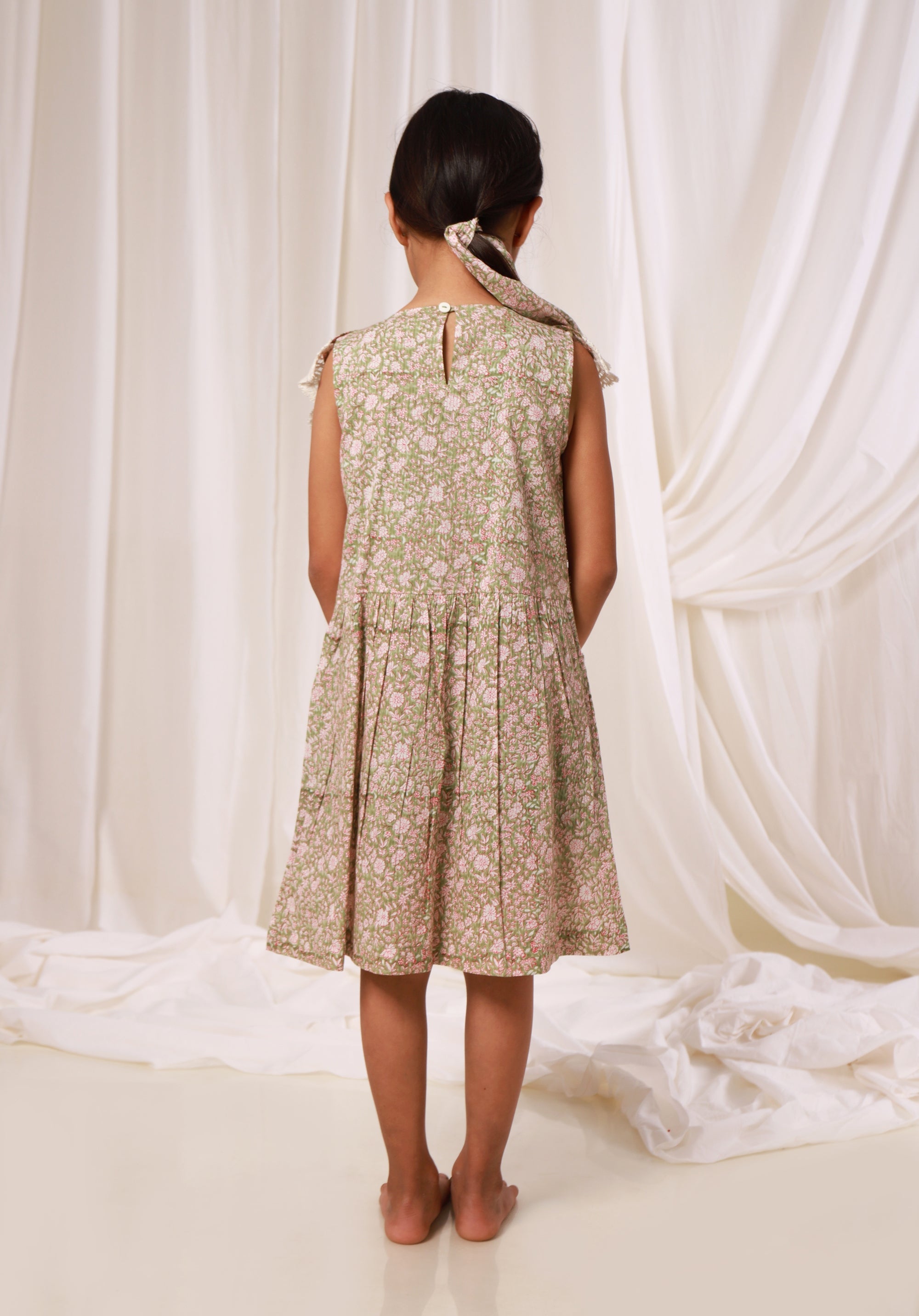 Block printed Girl's Dress Charu Liberty