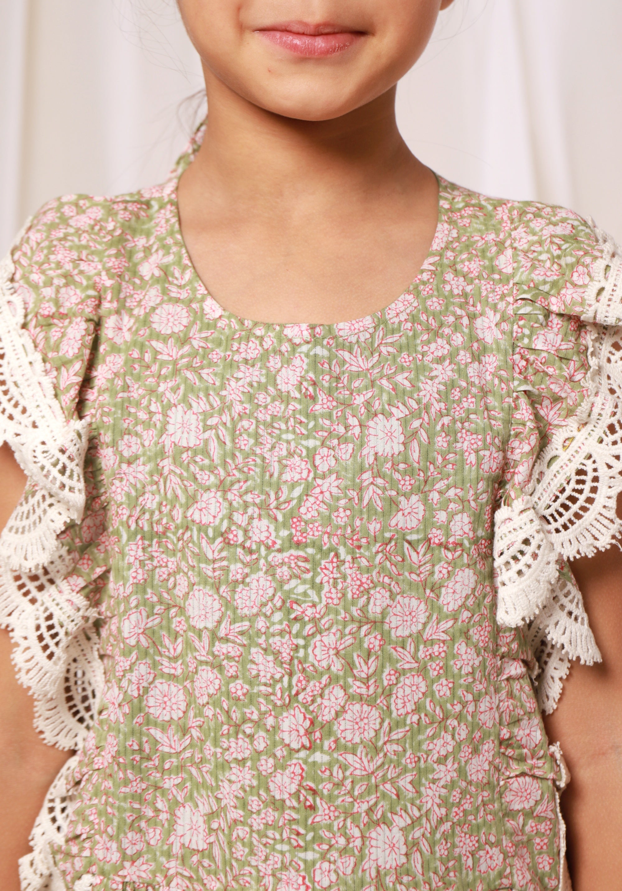 Block printed Girl's Dress Charu Liberty