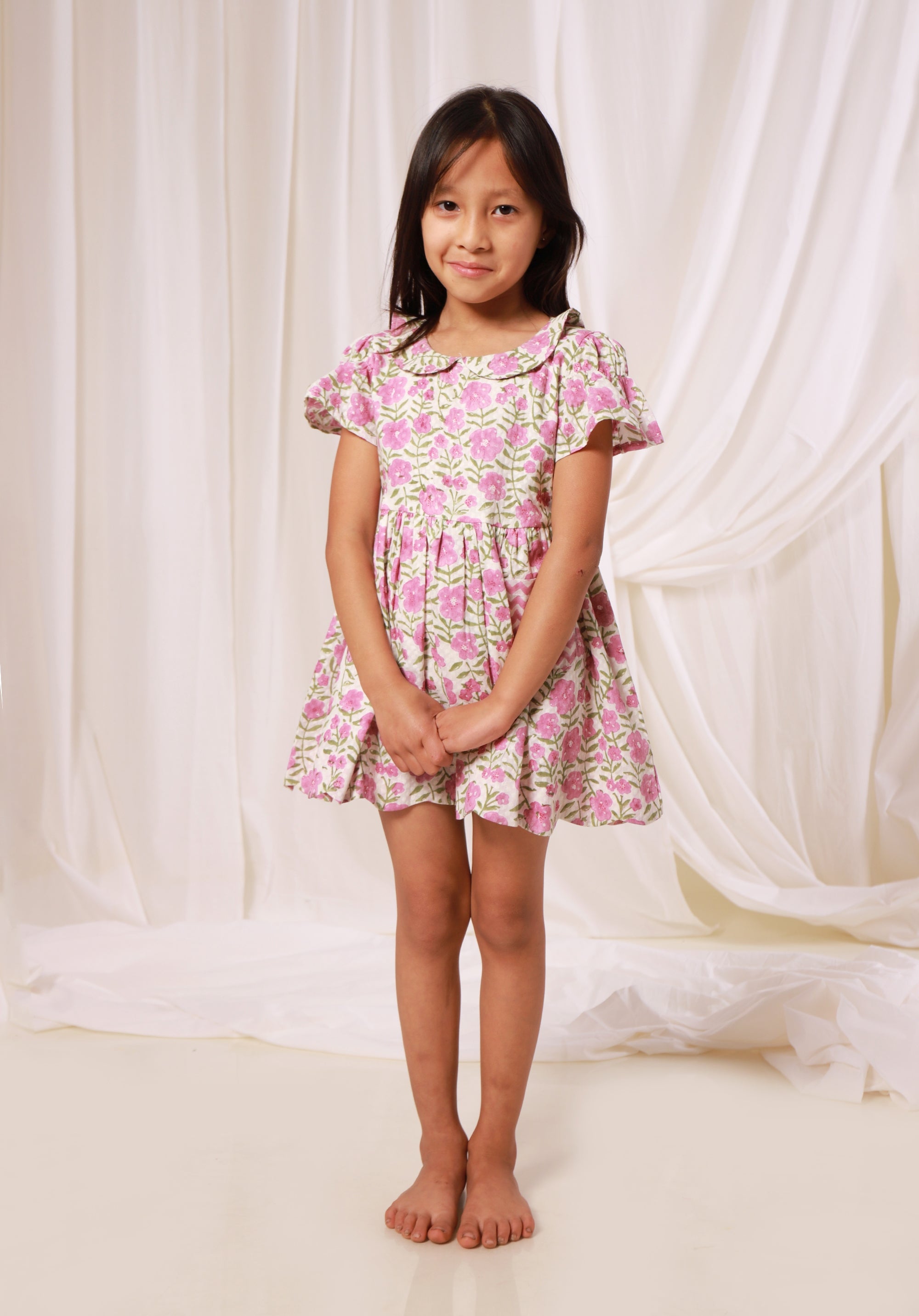 Block printed Gul Dress Floral