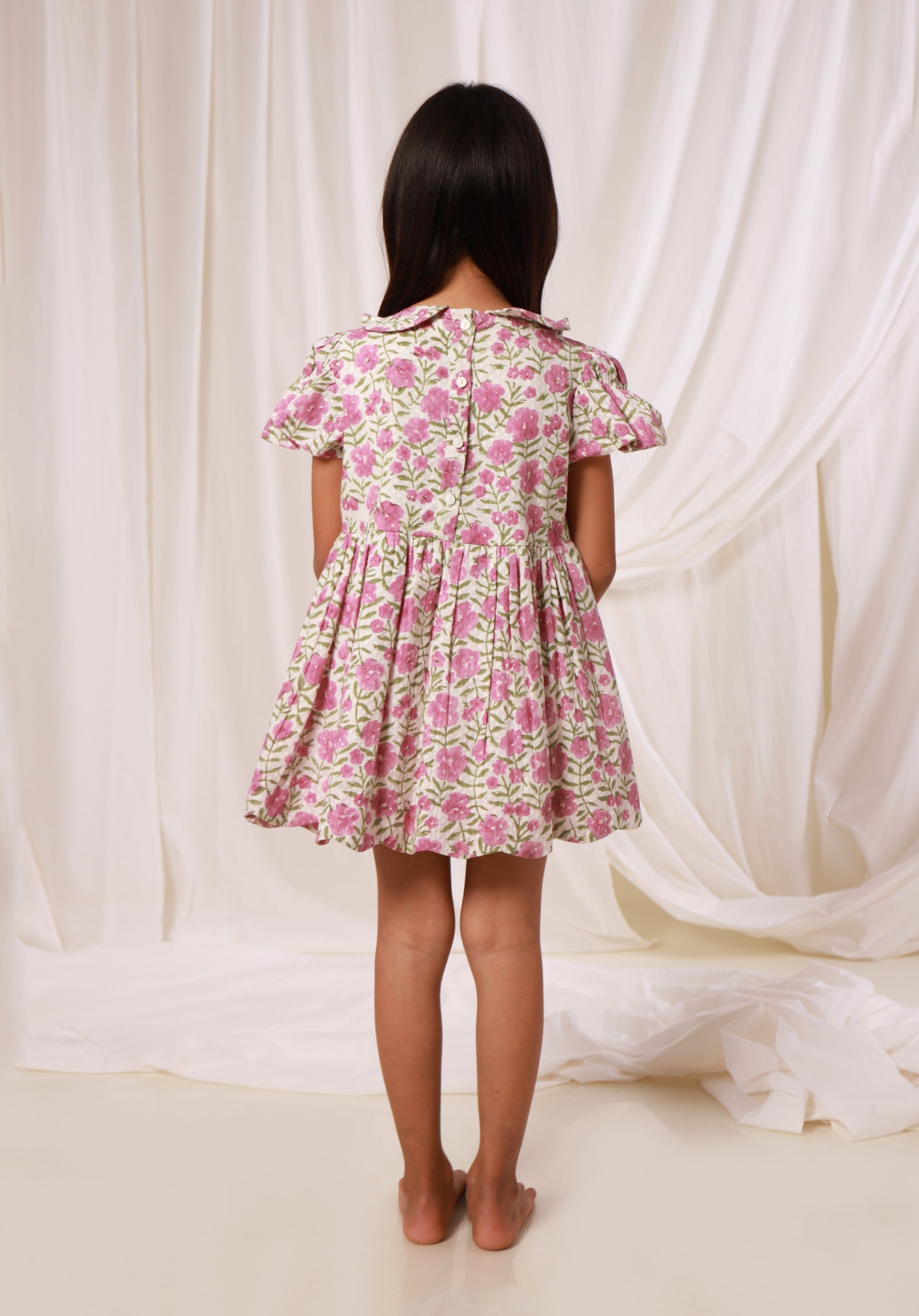 Block printed Gul Dress Floral