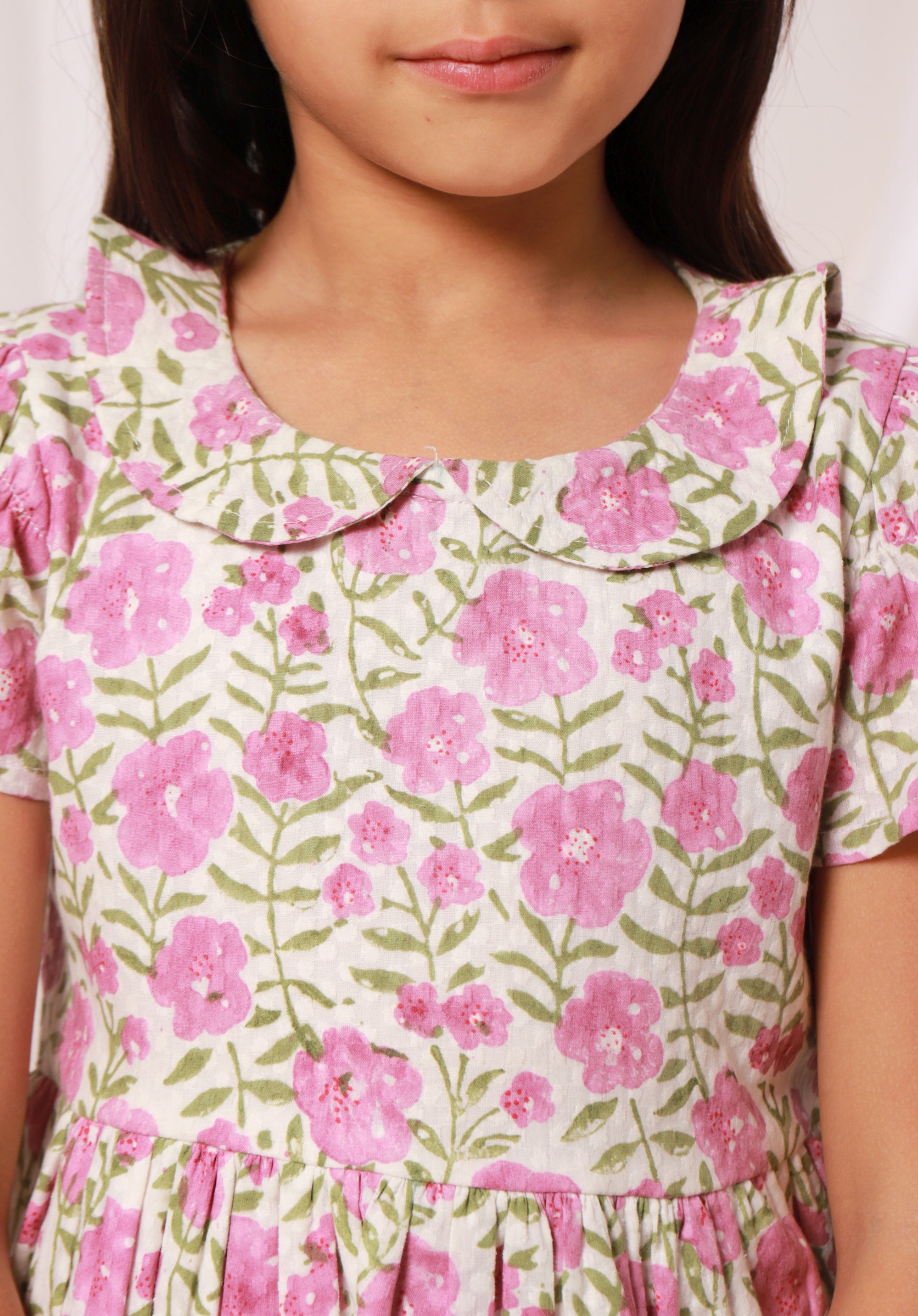 Block printed Gul Dress Floral
