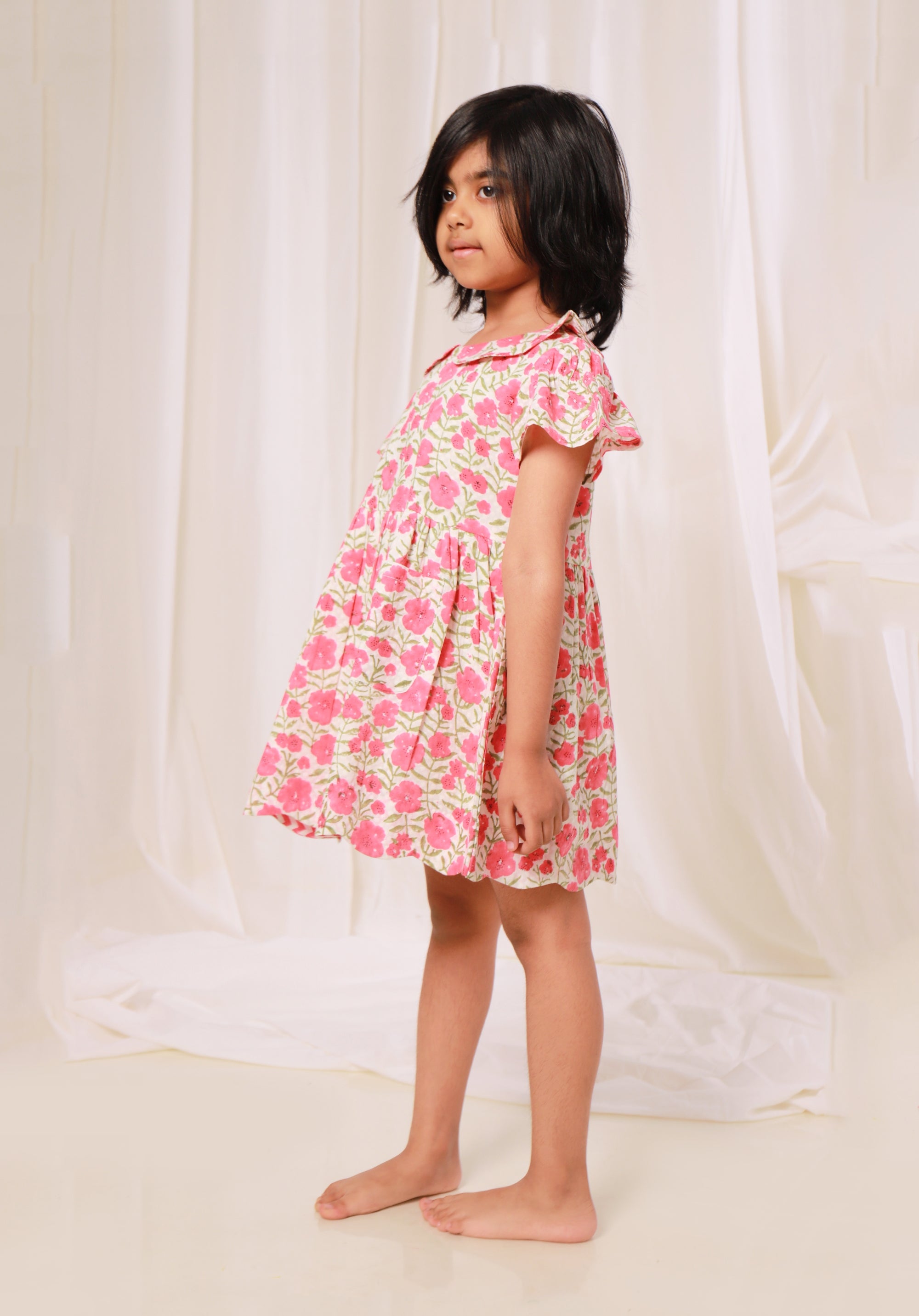 Block printed Gul Dress Floral