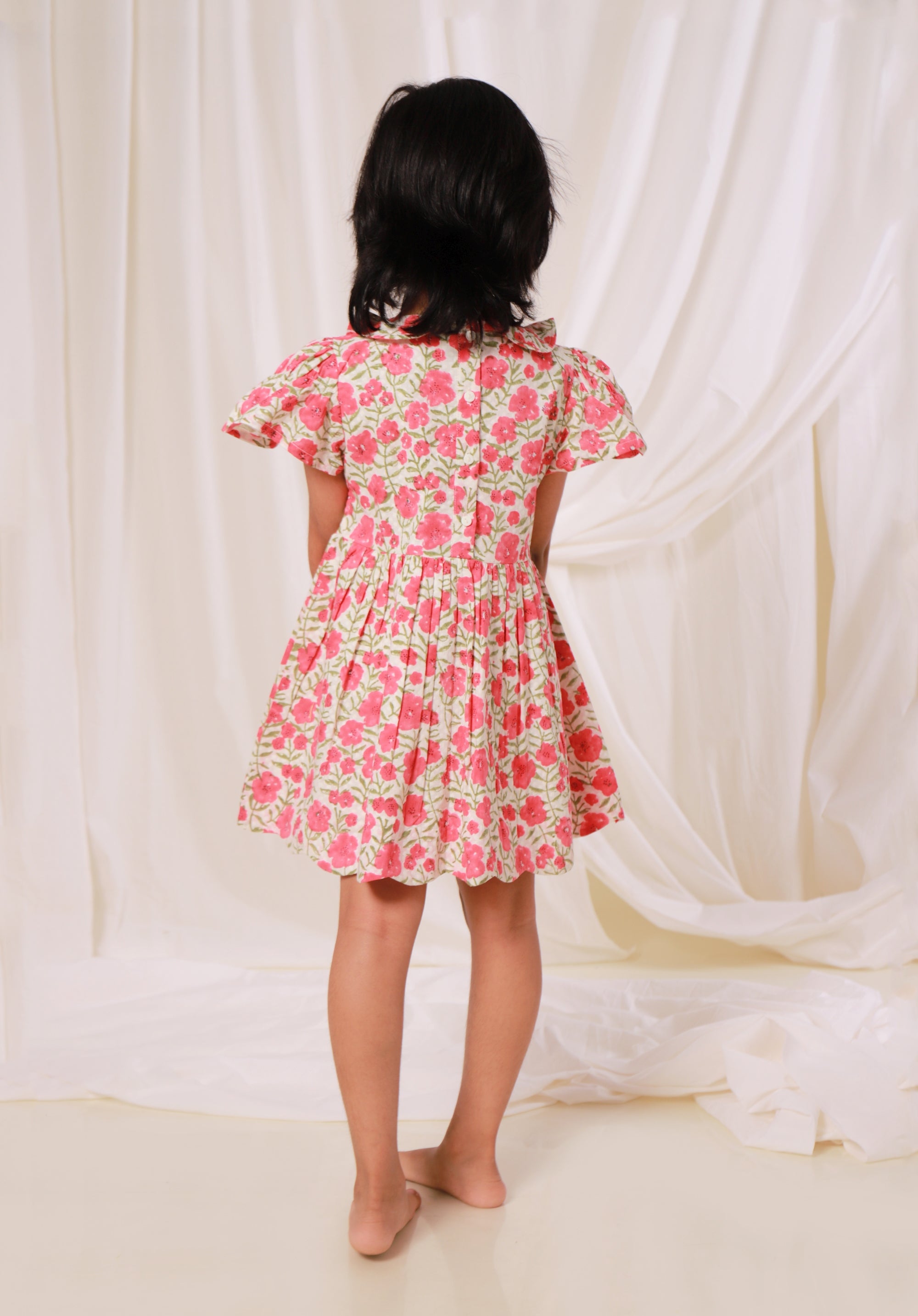 Block printed Gul Dress Floral