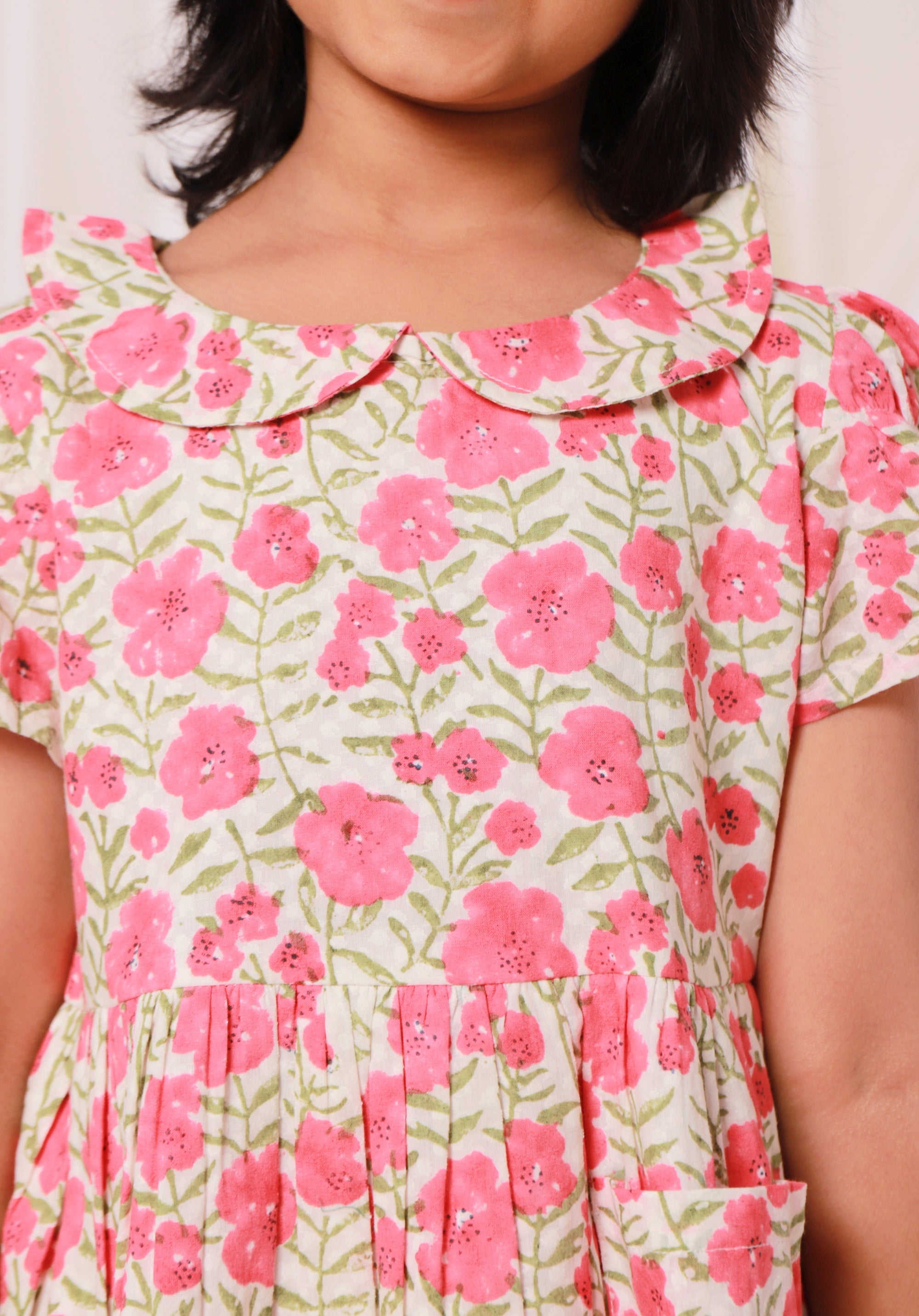 Block printed Gul Dress Floral