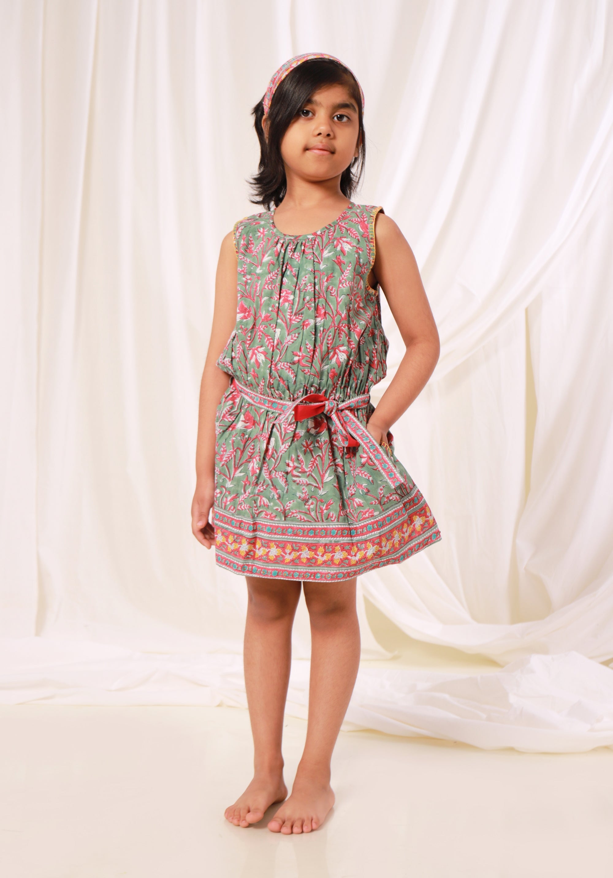 Block printed Girl's Dress Mahira Jaal