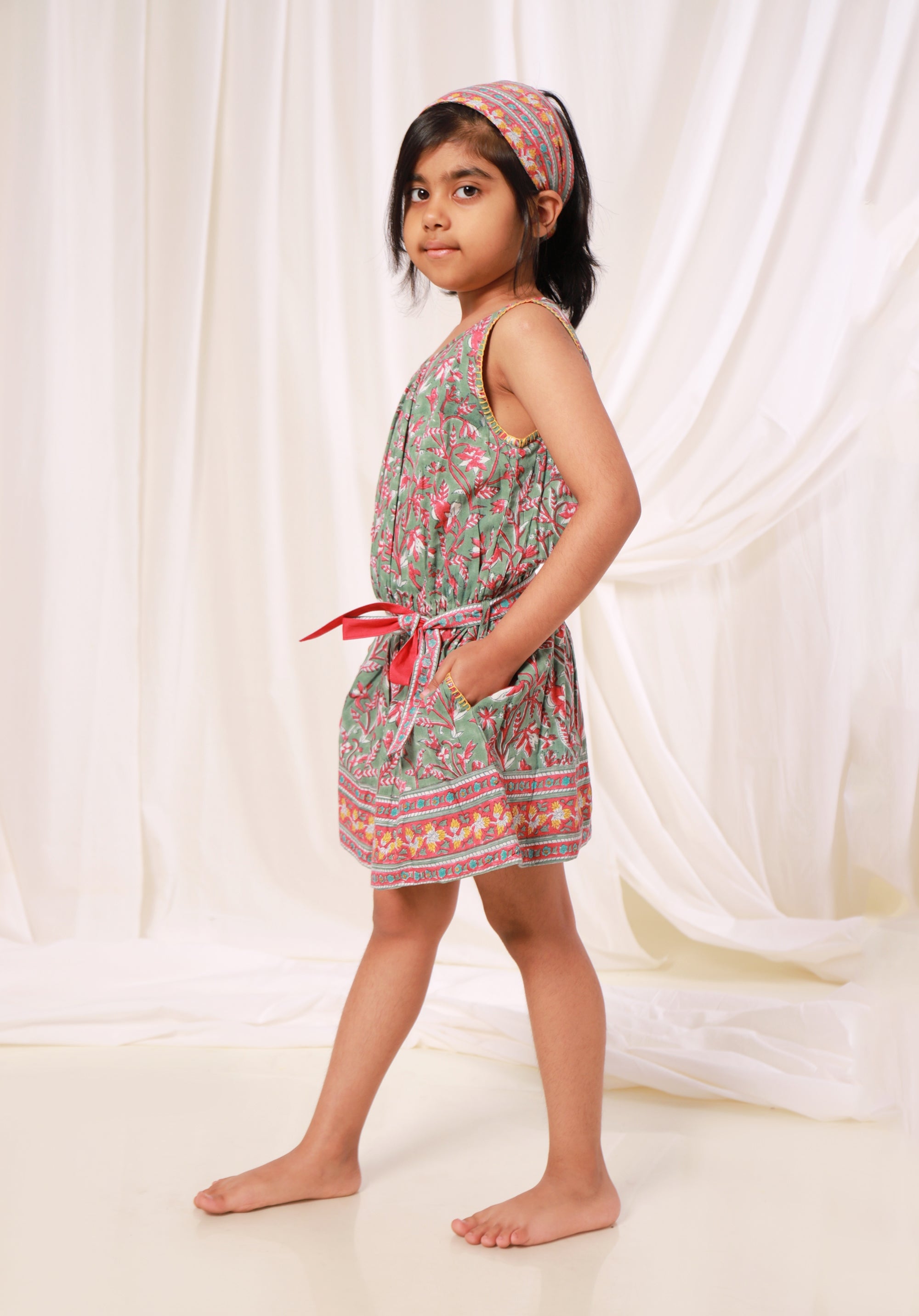 Block printed Girl's Dress Mahira Jaal
