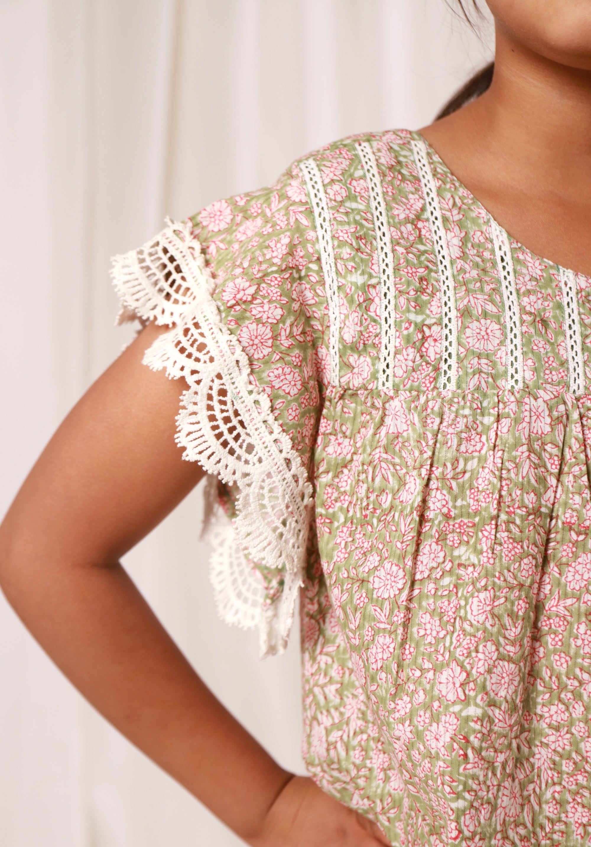 Girl's Printed Maringa Top Liberty Pink