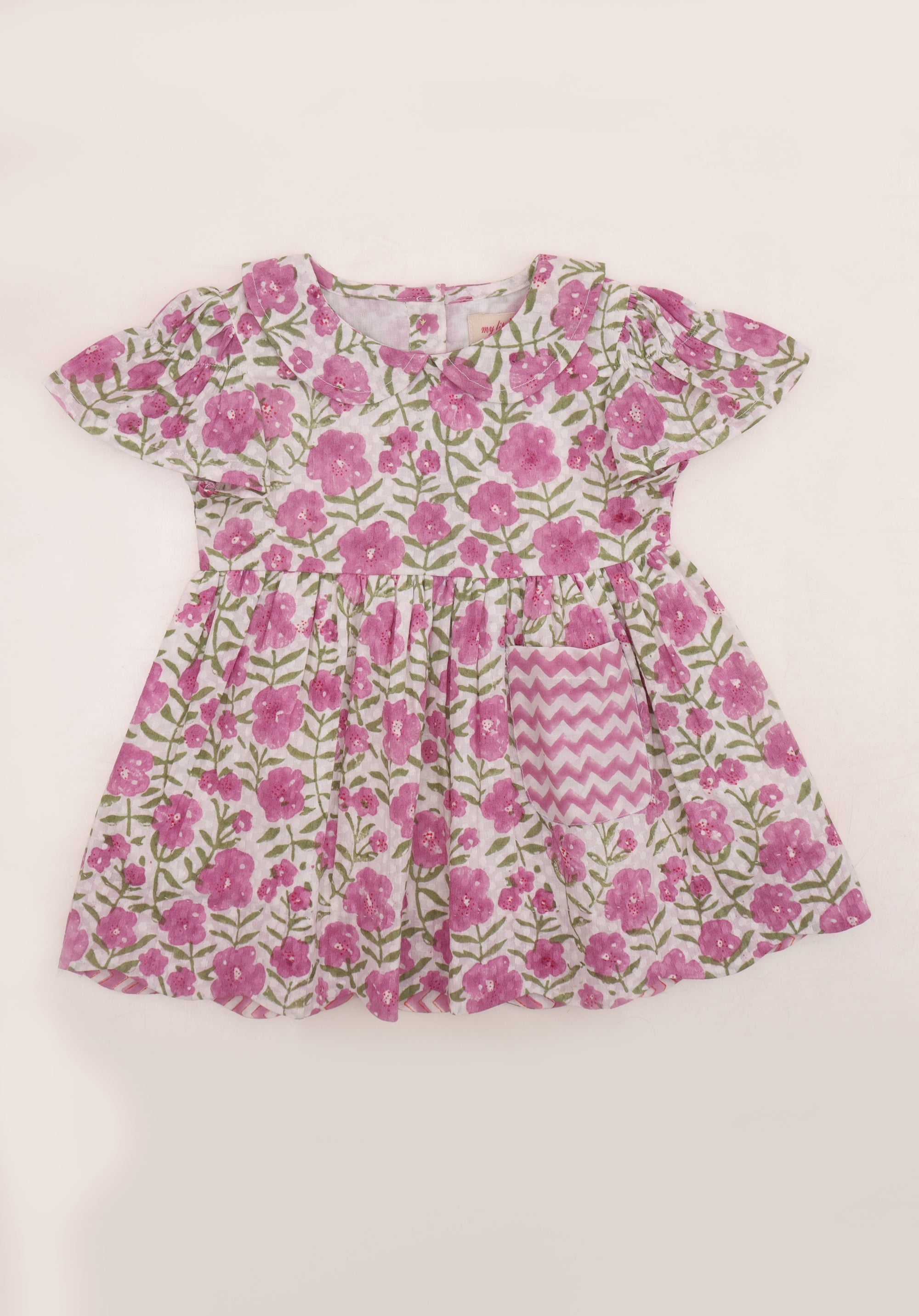 Block printed Gul Dress Floral