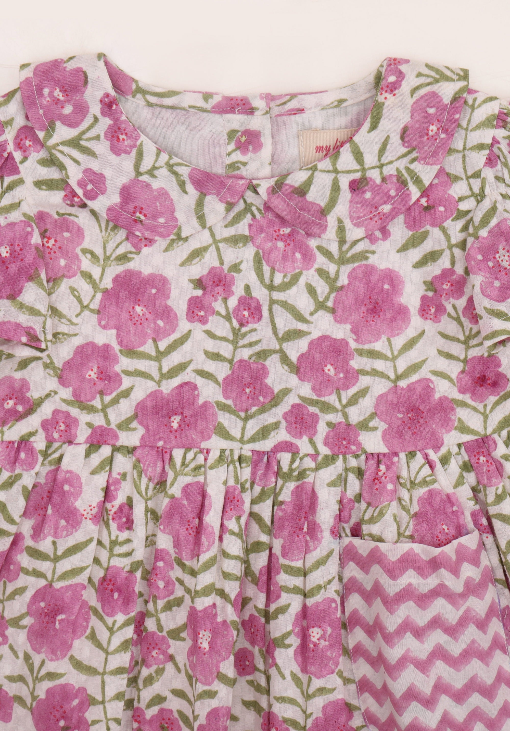 Block printed Gul Dress Floral