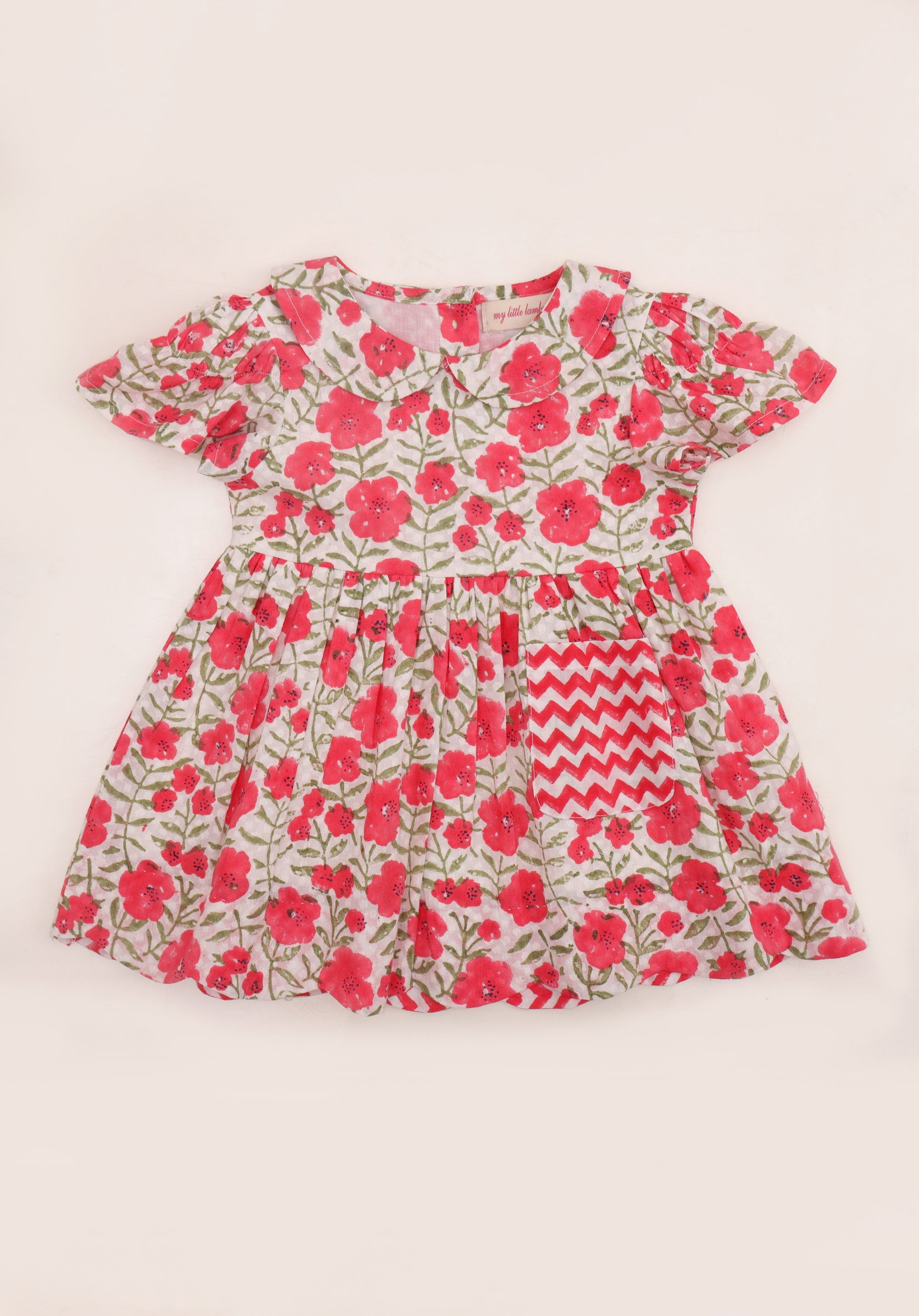 Block printed Gul Dress Floral