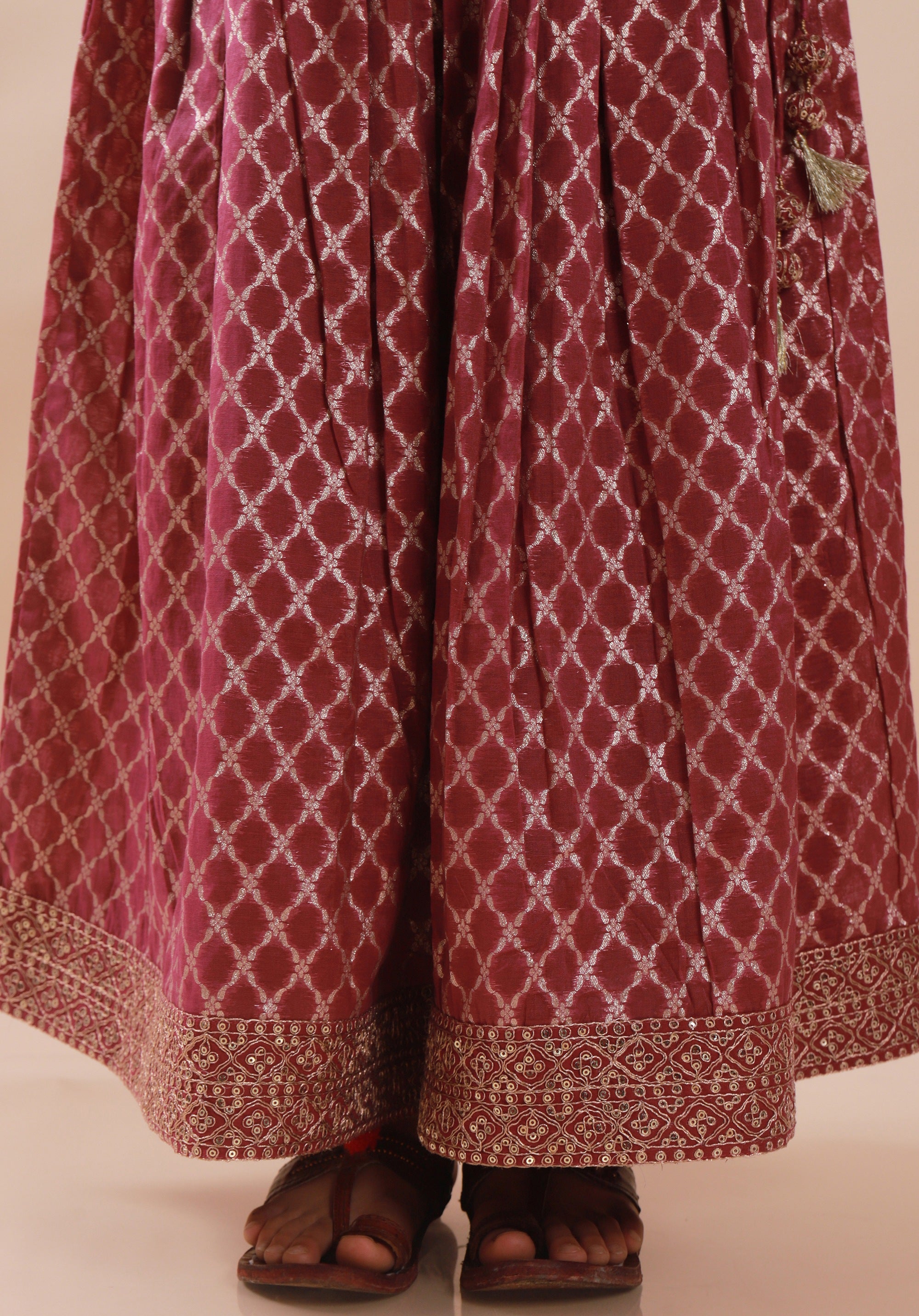 Banarasi Embroidreed Lehenga Set Purple