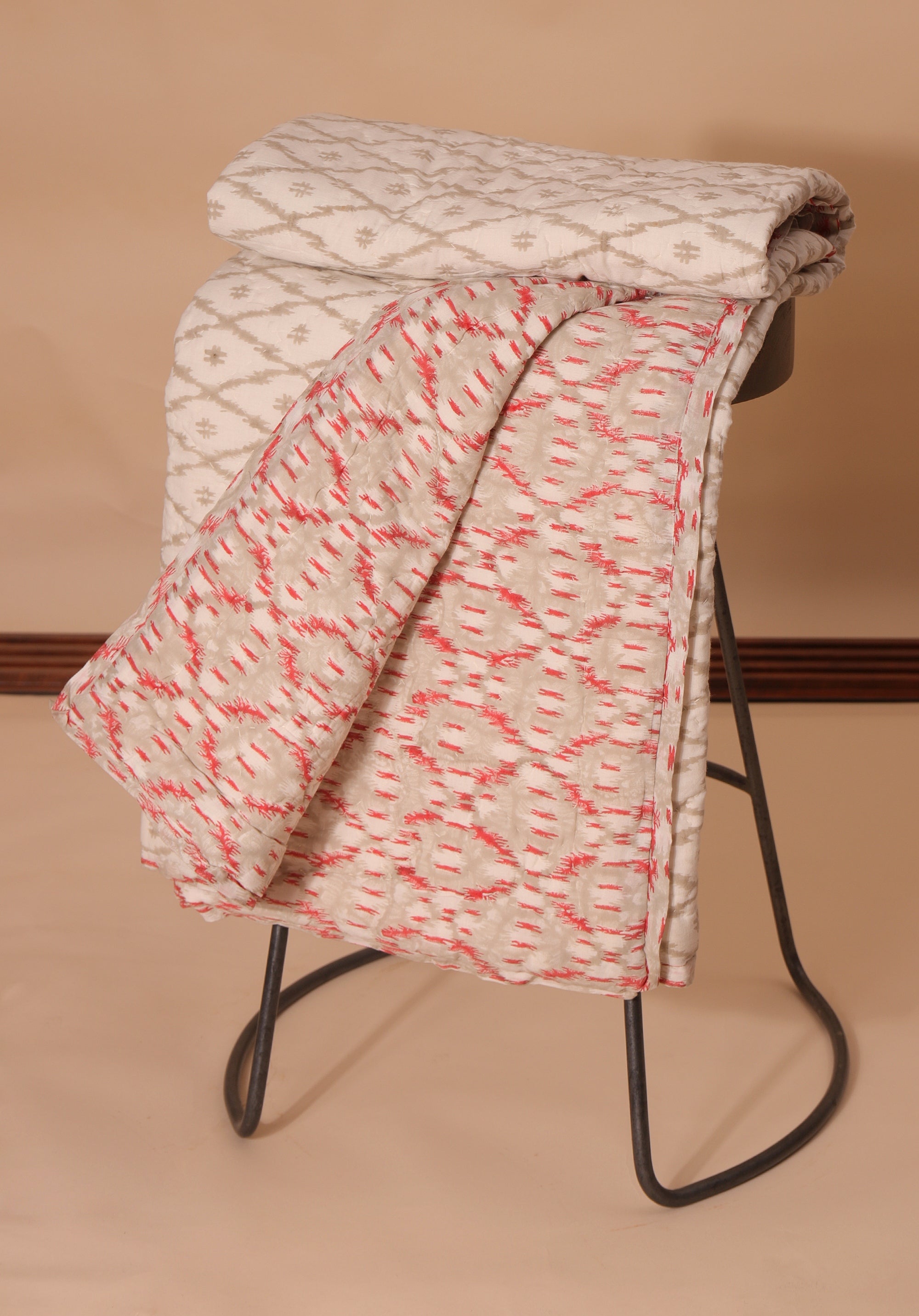 Ikkat Baby Quilt Beige
