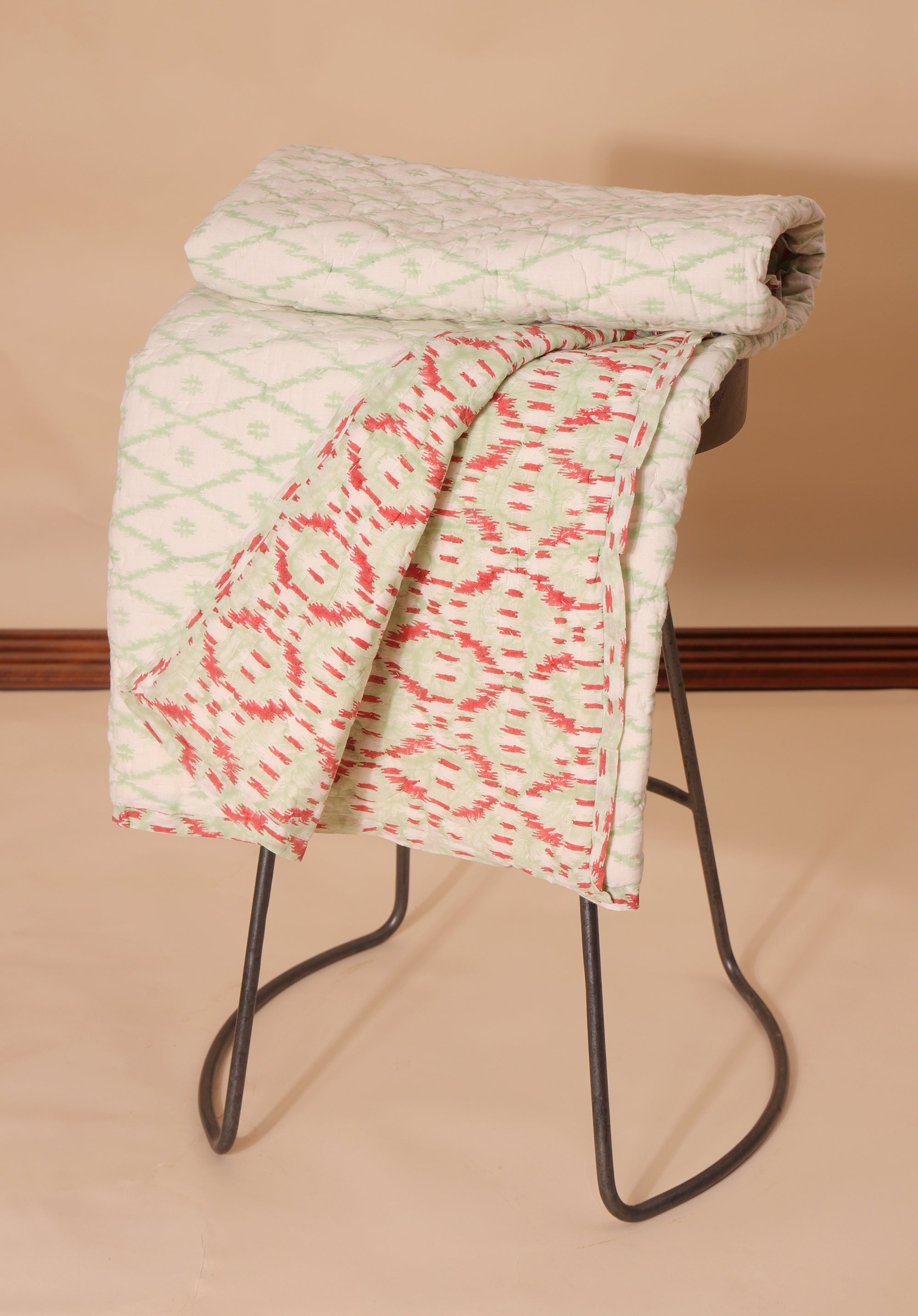 Ikkat Baby Quilt Mint
