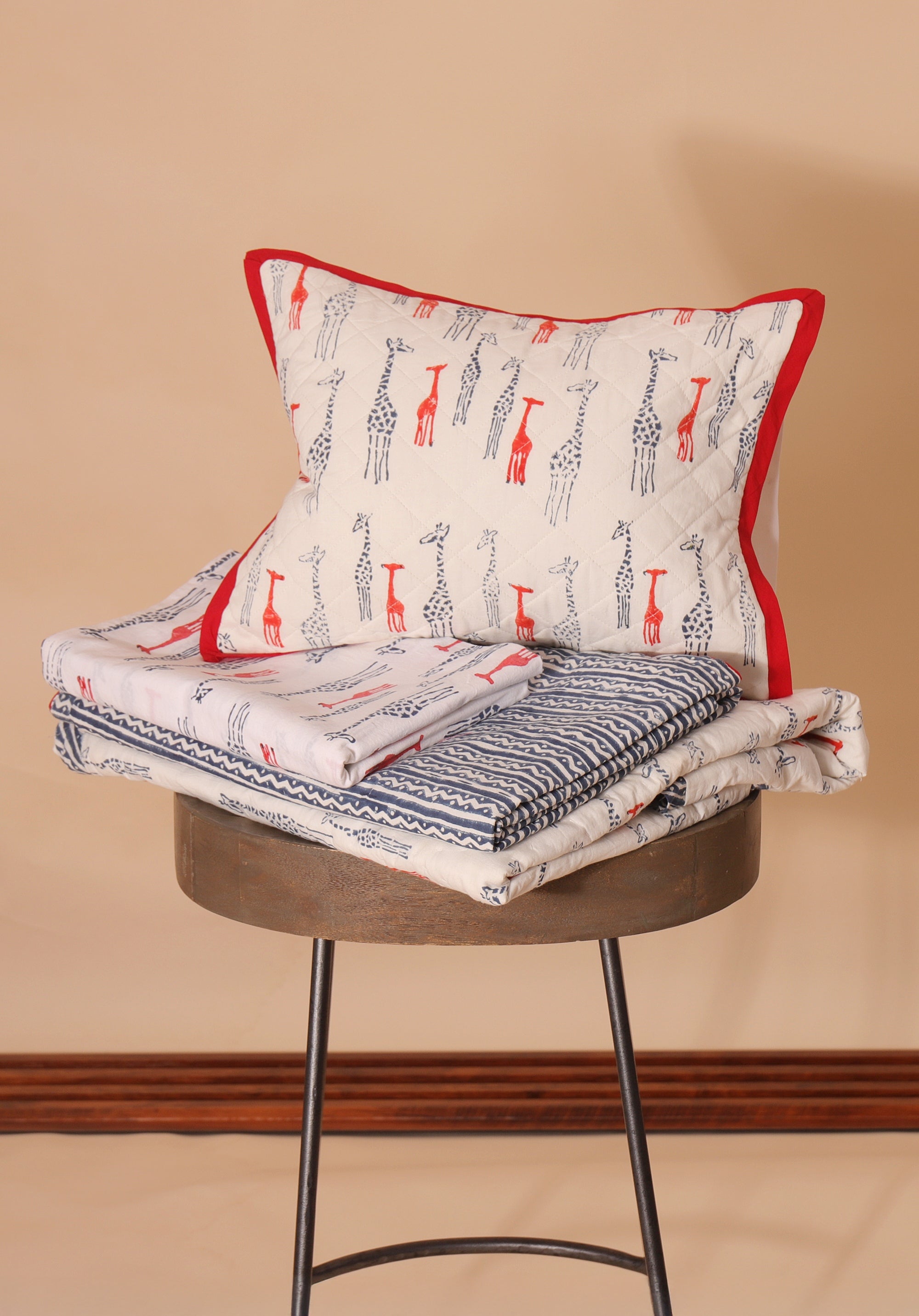 Giraffe Bedding Set Blue