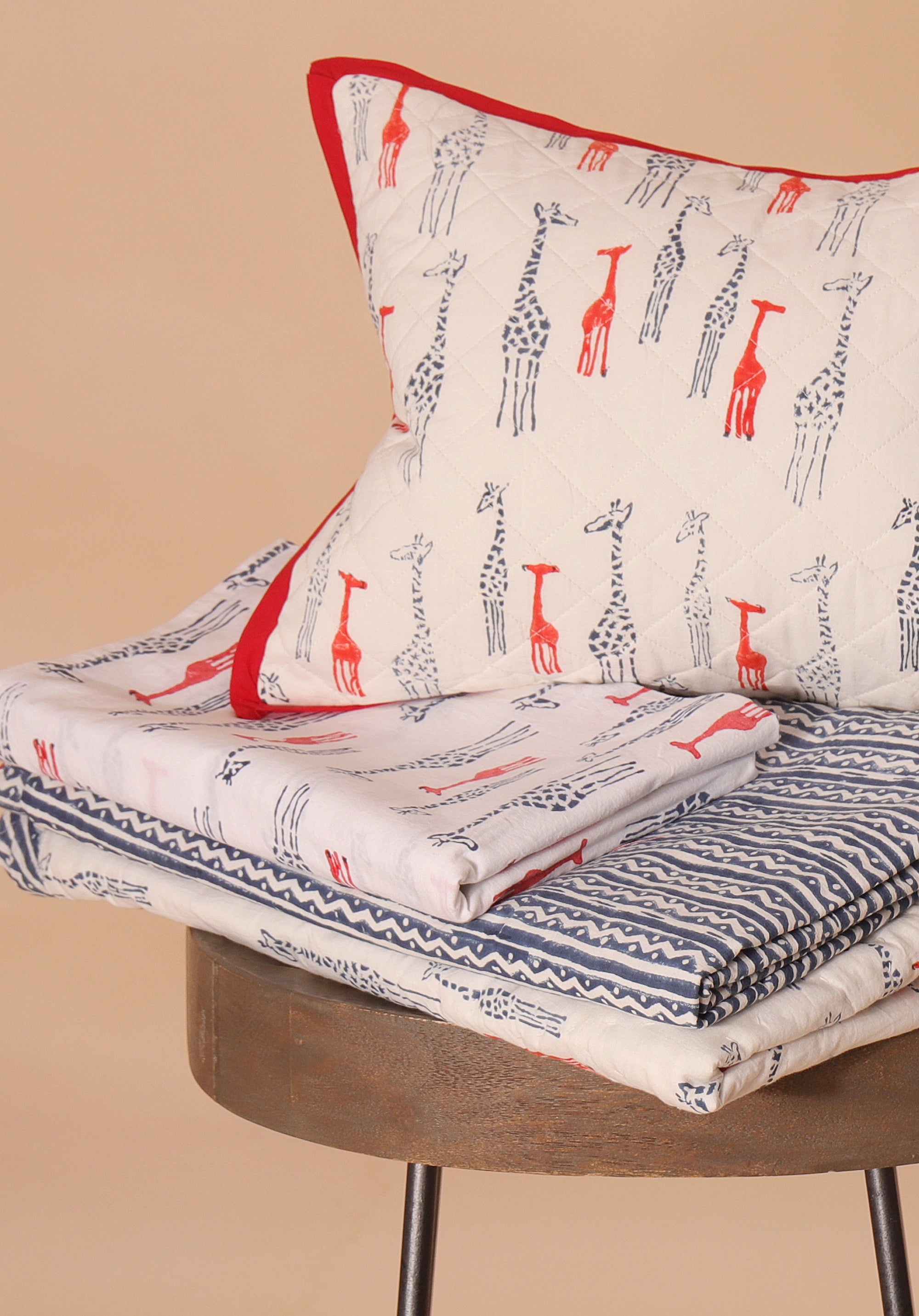 Giraffe Bedding Set Blue