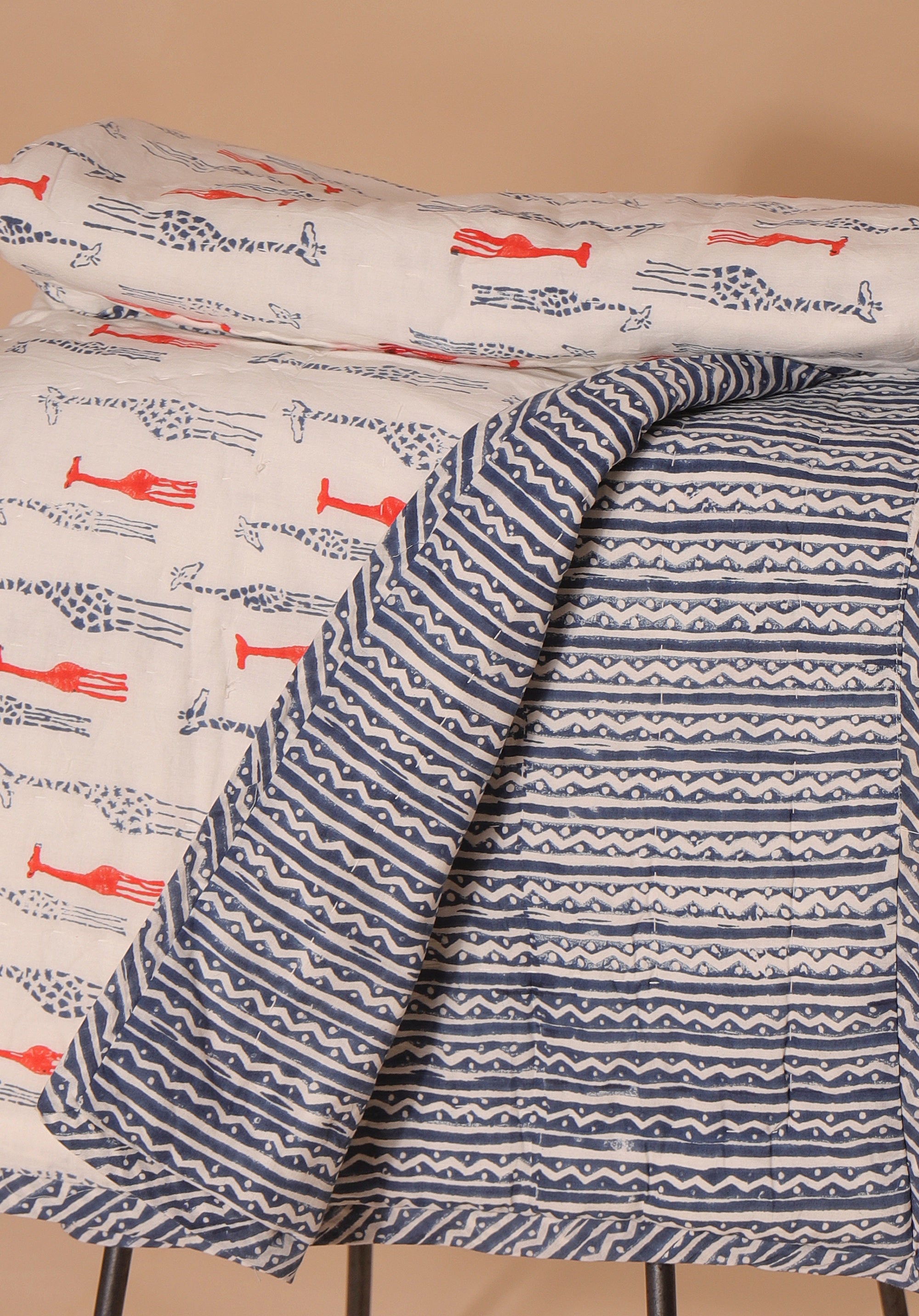 Giraffe Bedding Set Blue