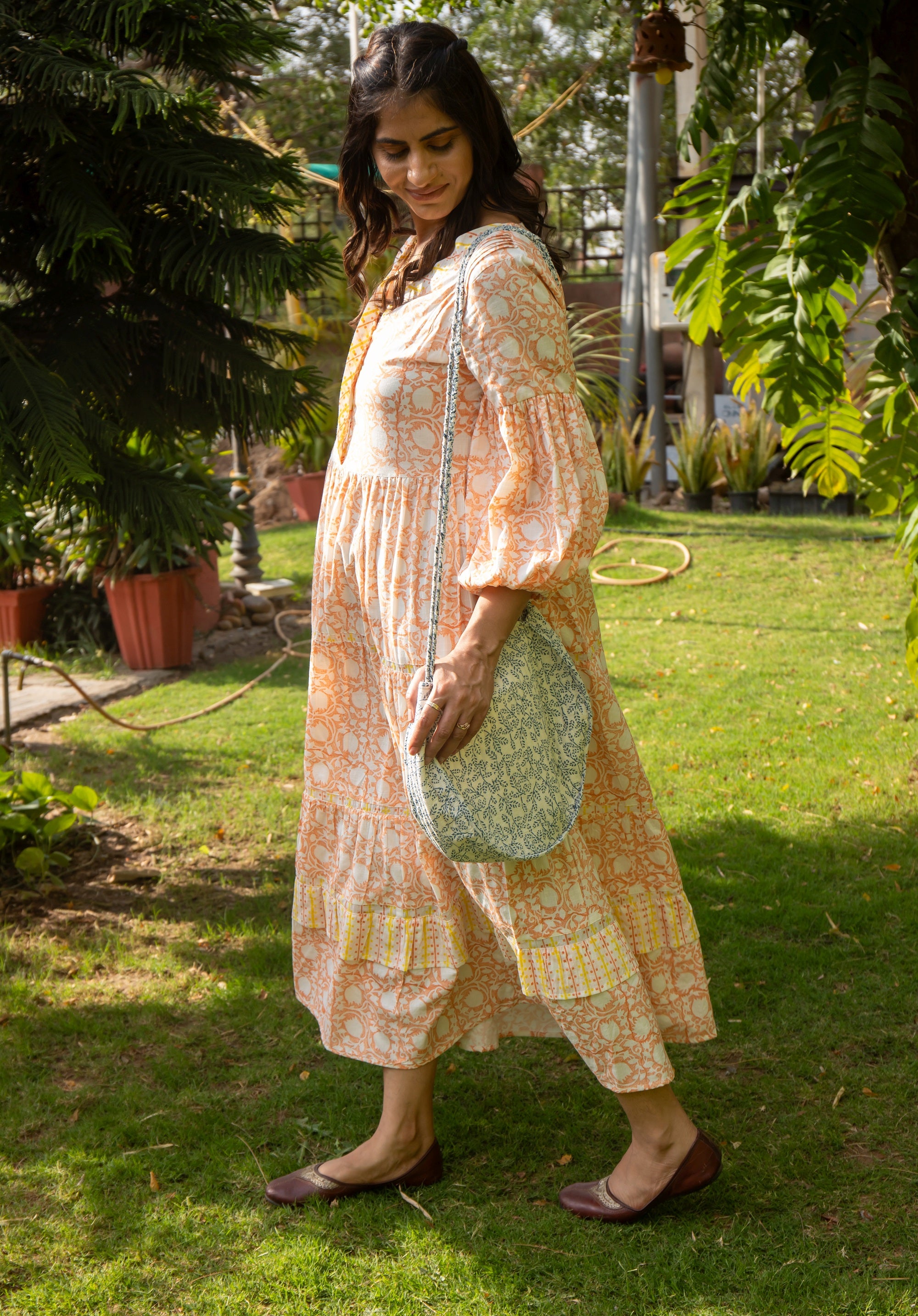 Women Block Printed dress Mahe Lily
