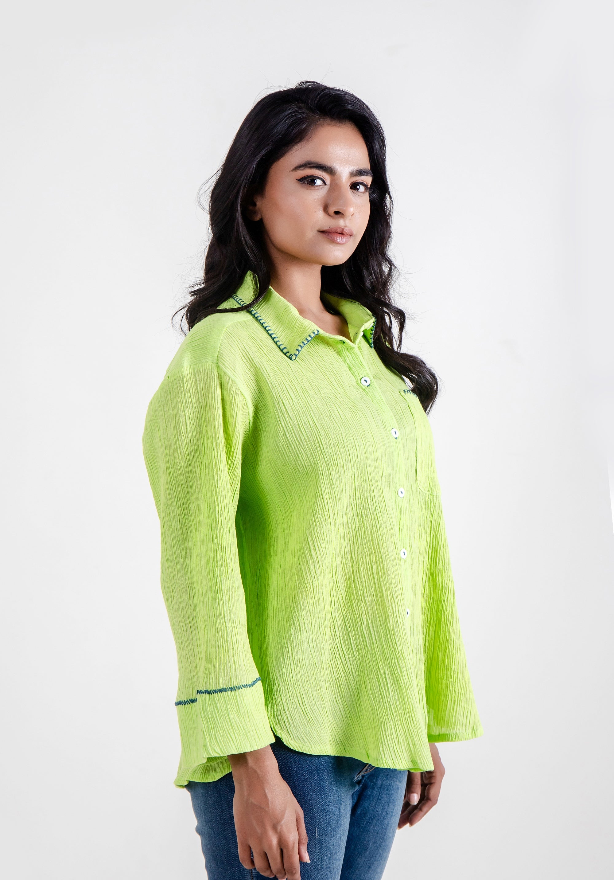 Women Oversized Piyu shirt Lime