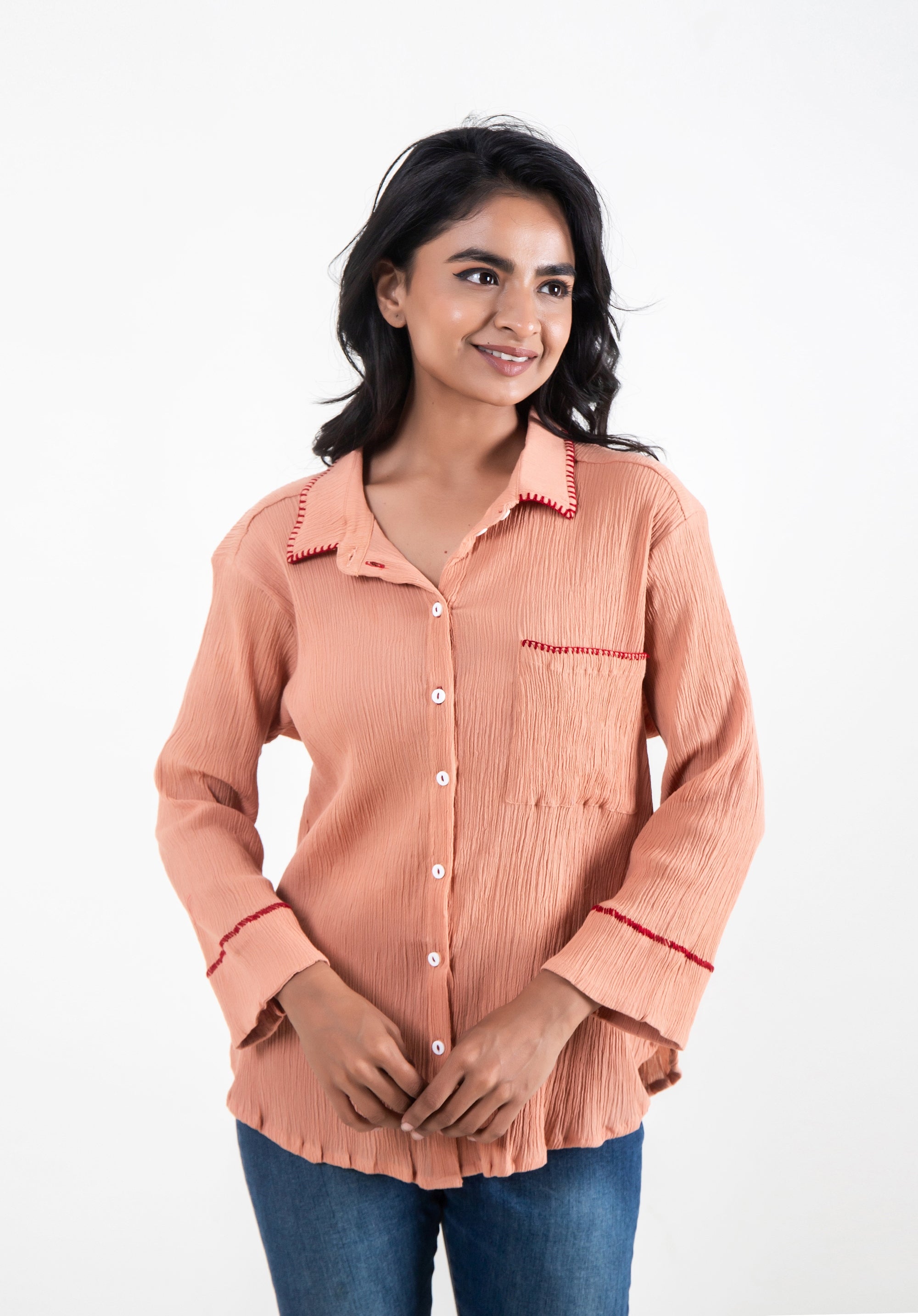 Women Oversized Piyu shirt Nude