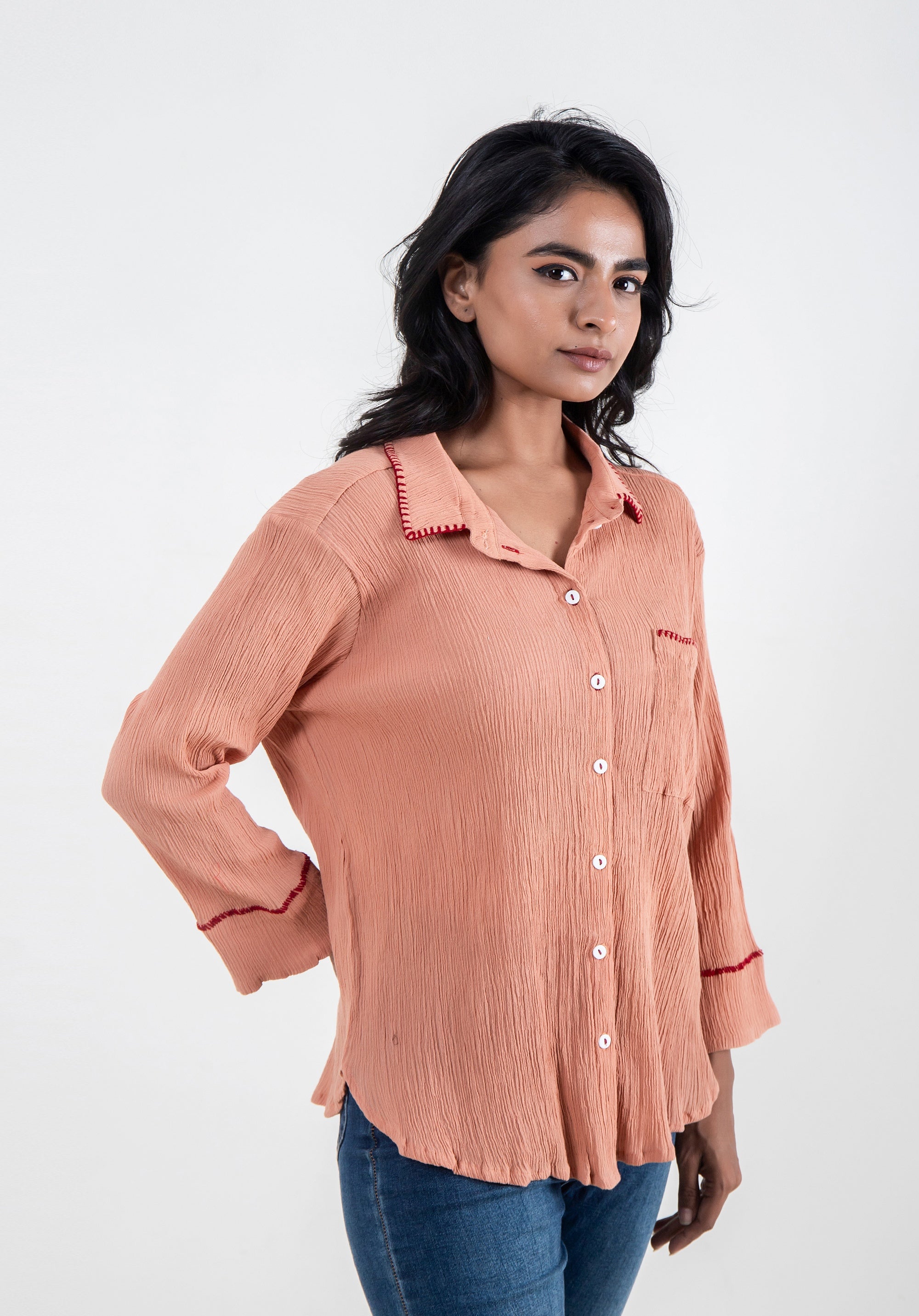 Women Oversized Piyu shirt Nude