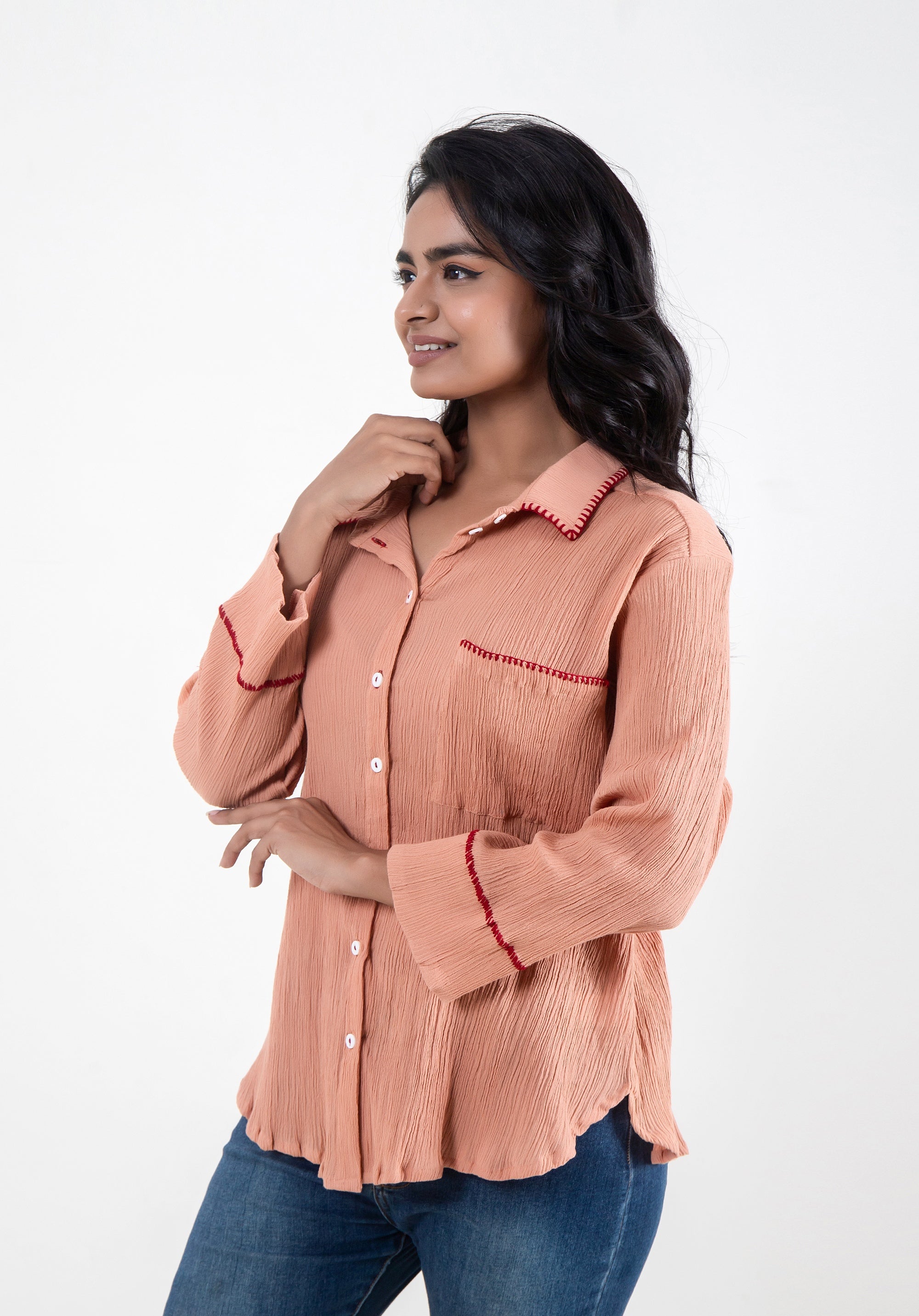 Women Oversized Piyu shirt Nude