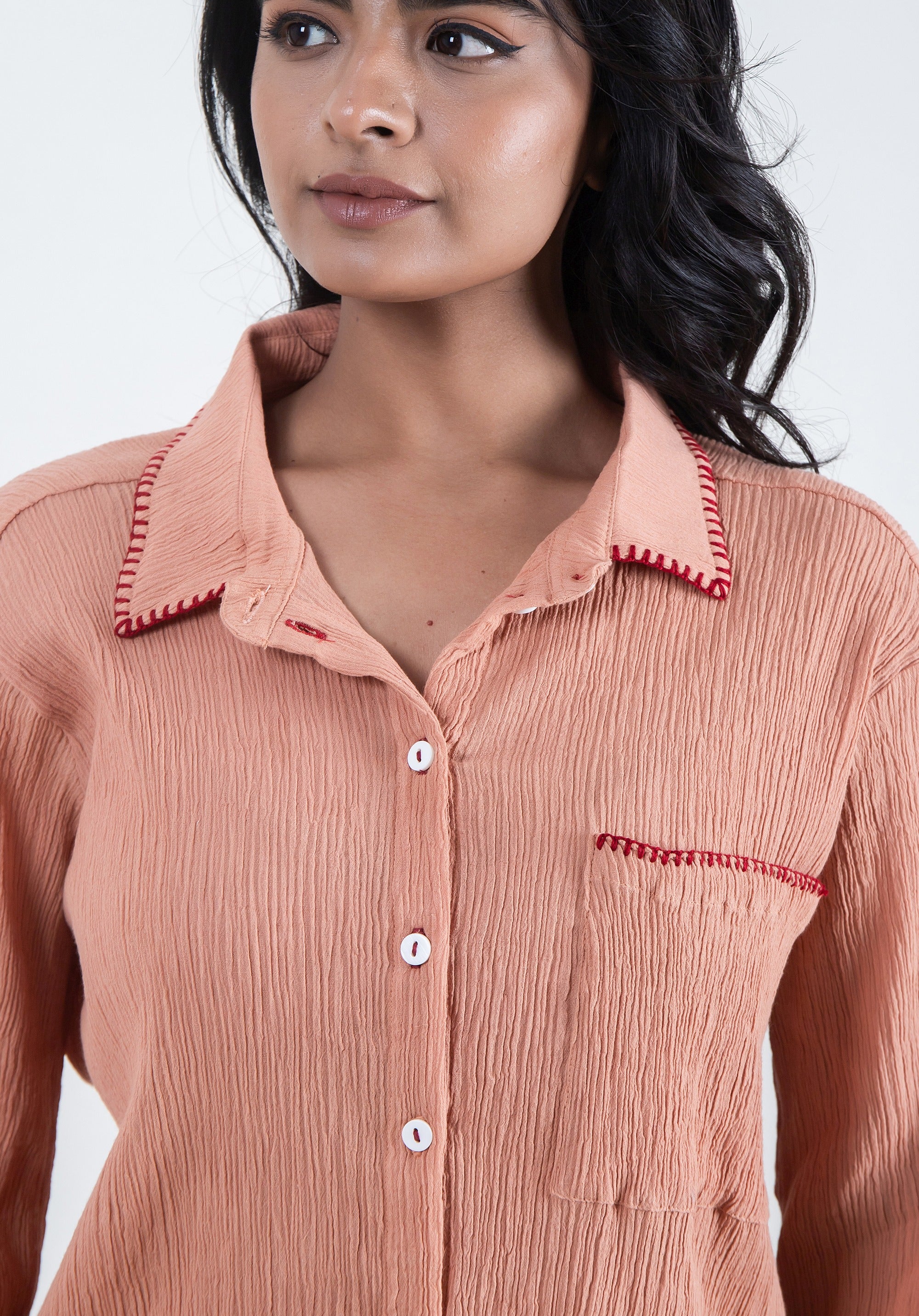 Women Oversized Piyu shirt Nude