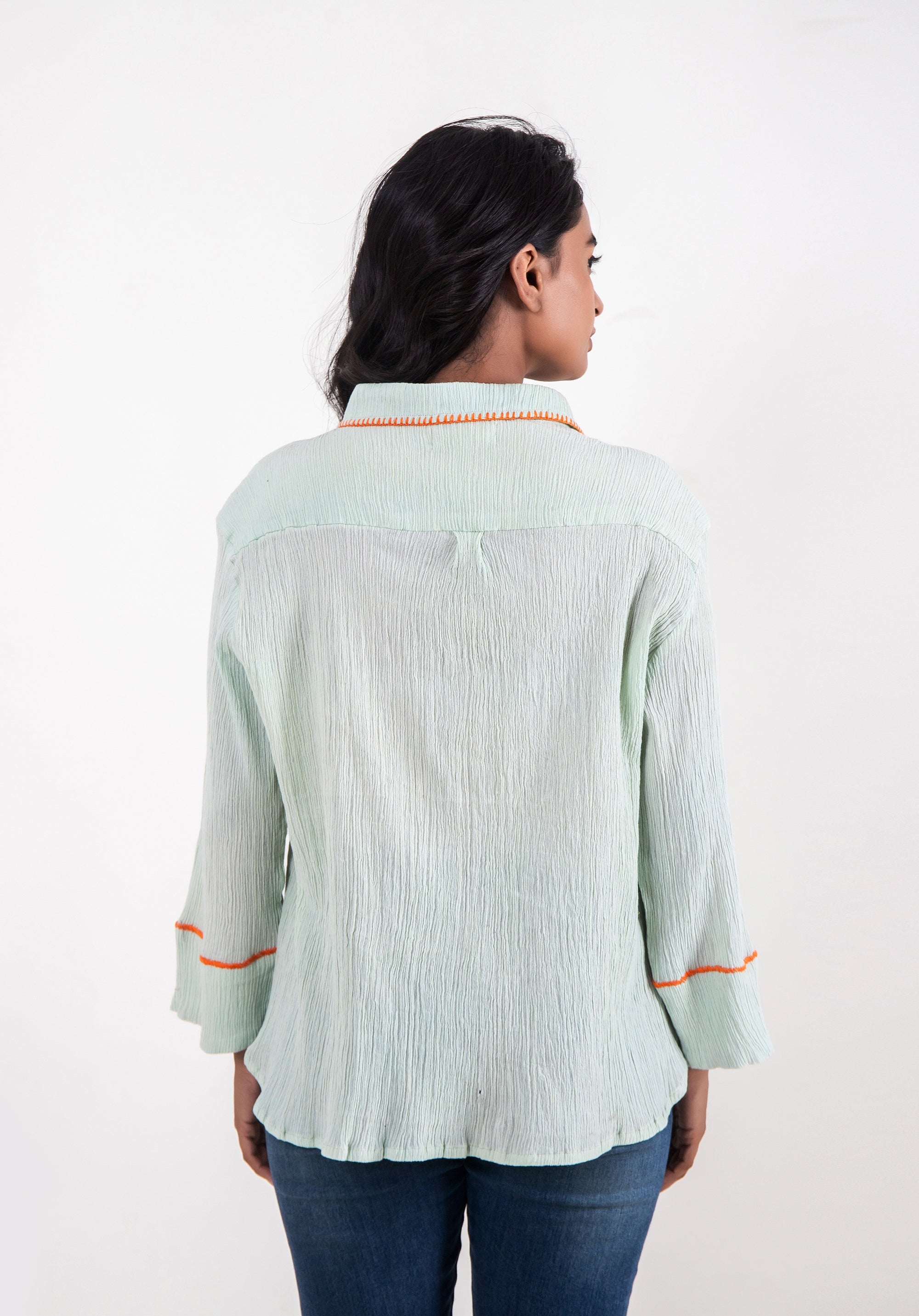 Women Oversized Piyu shirt Mint