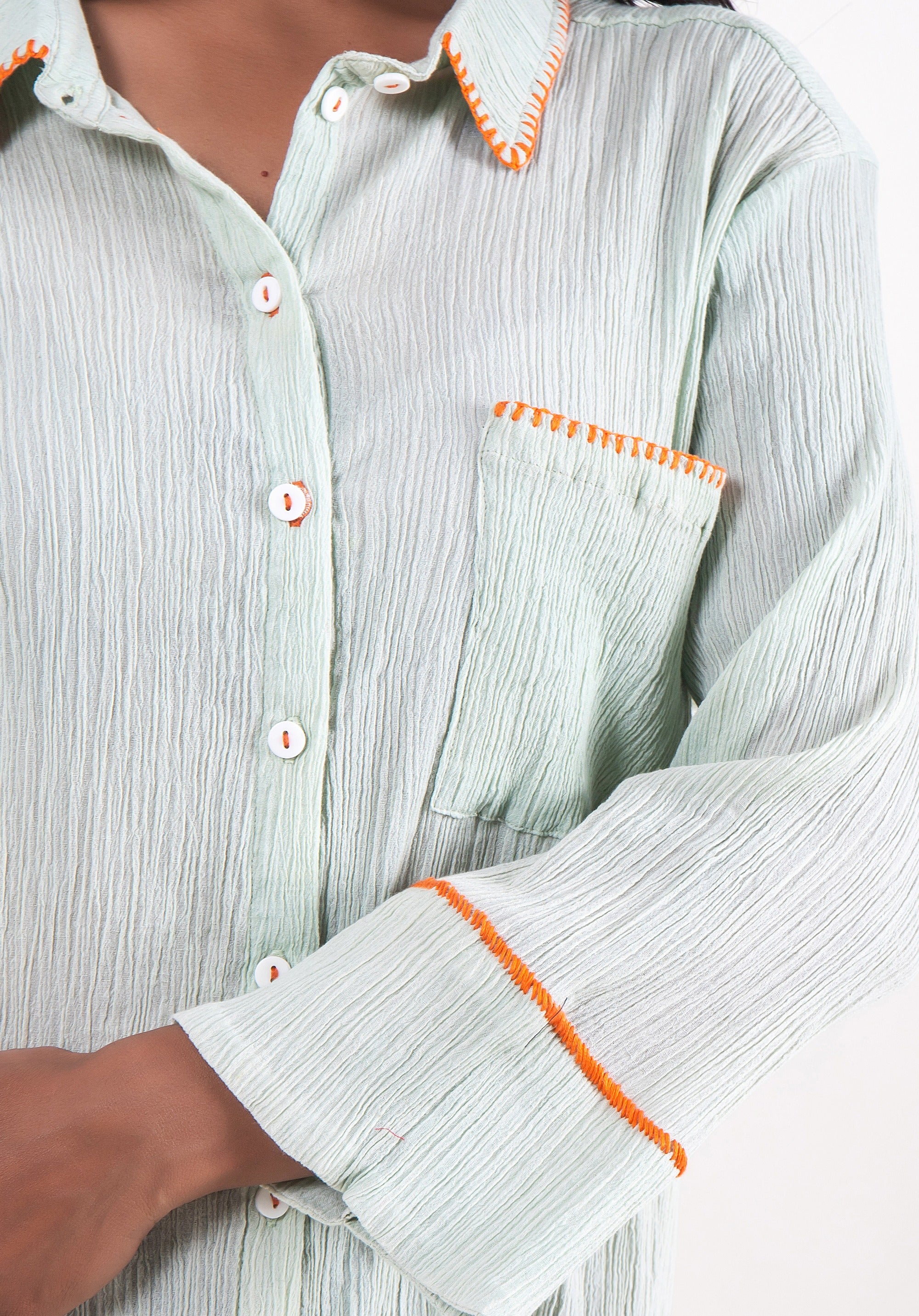 Women Oversized Piyu shirt Mint