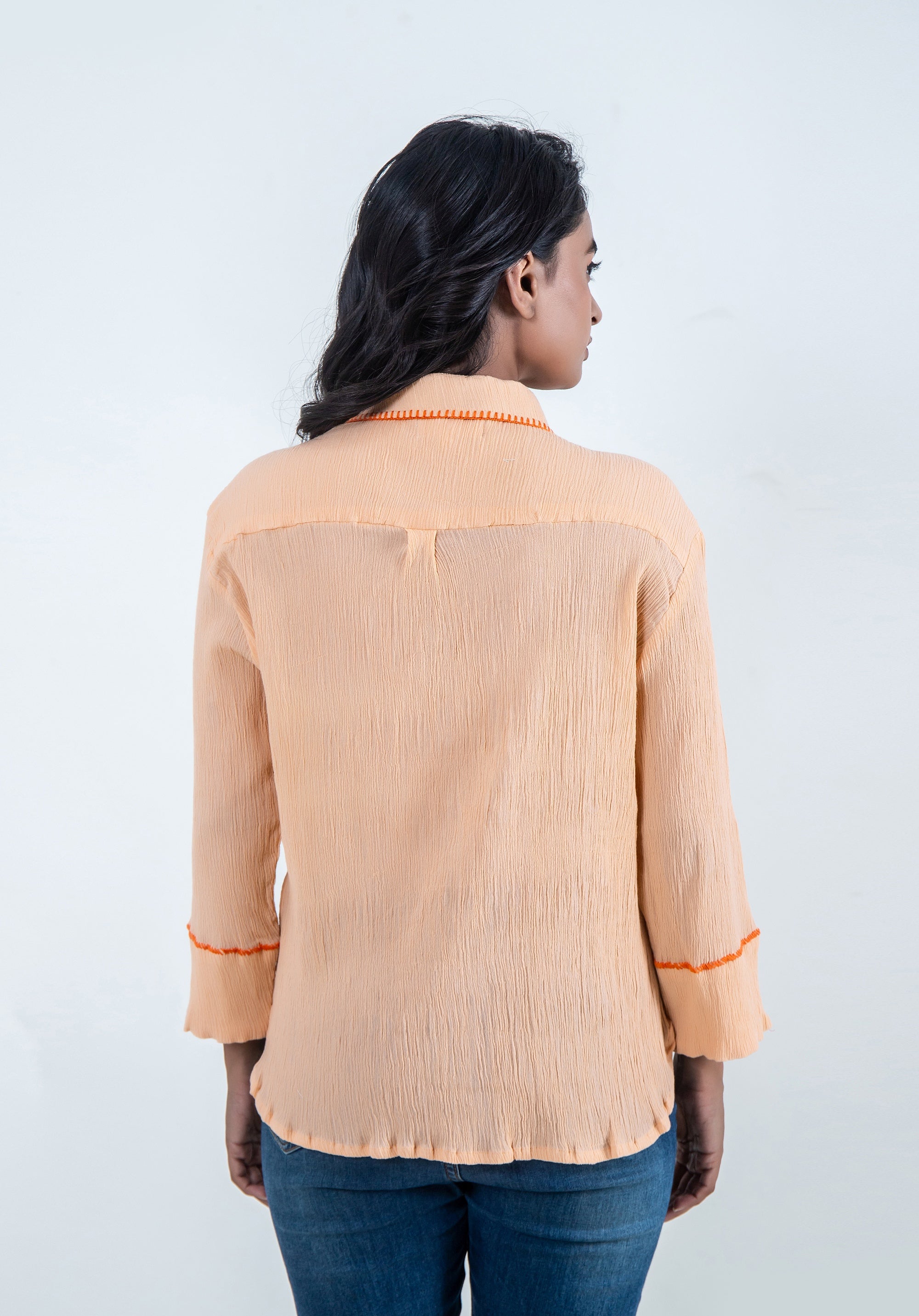 Women Oversized Piyu shirt Peach