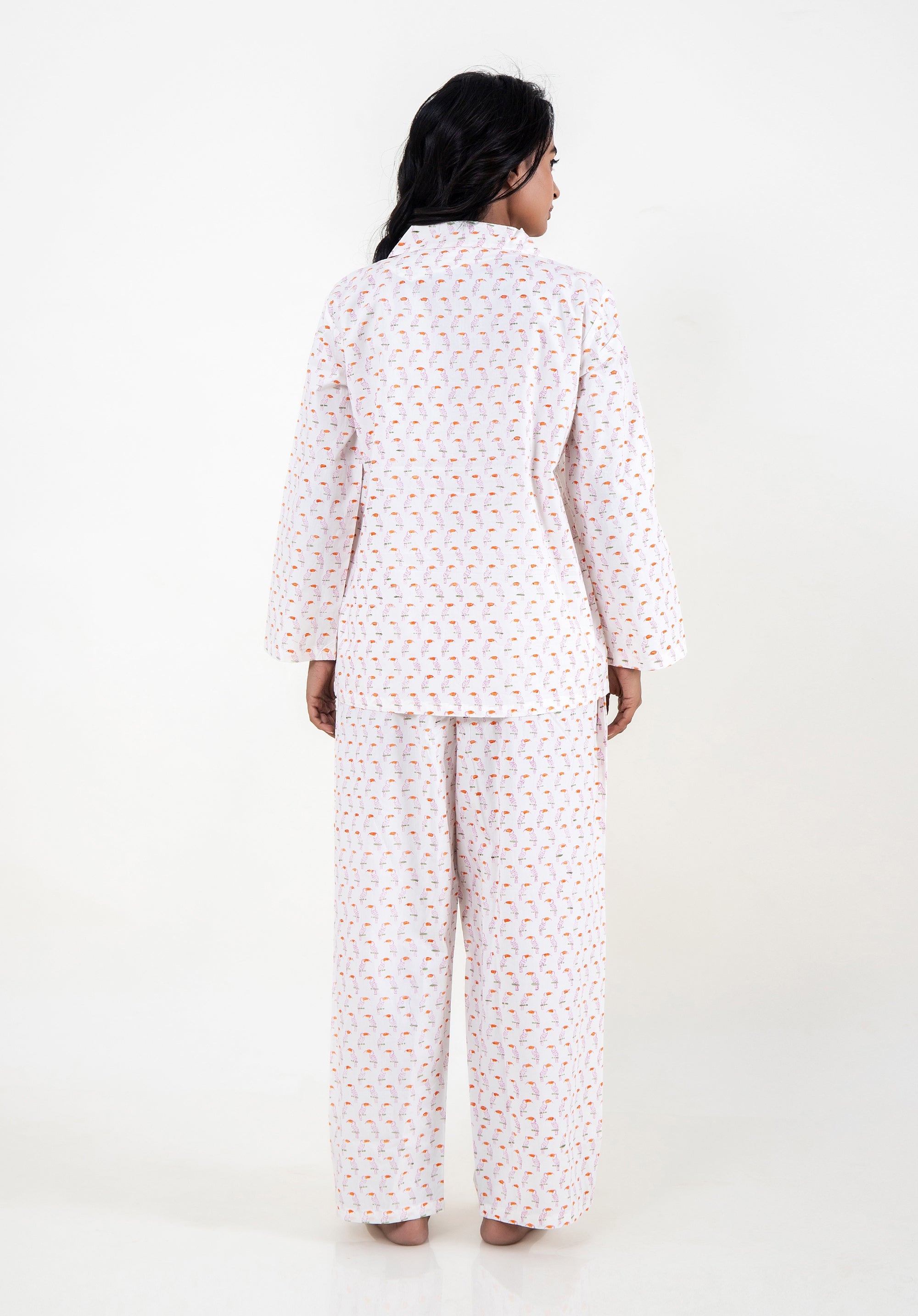 Premium cotton Women Nightsuit Toucan Pink