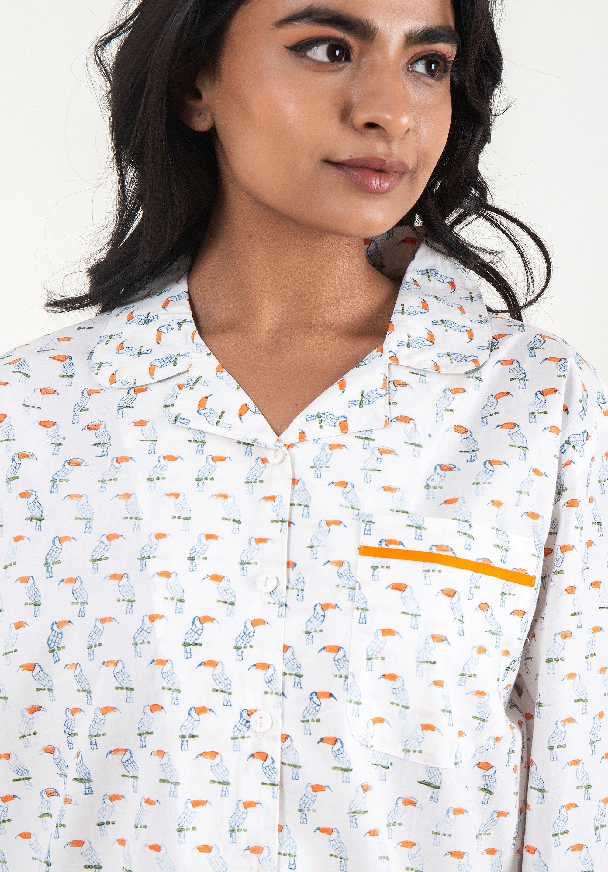 Premium cotton Women Nightsuit Toucan Pink