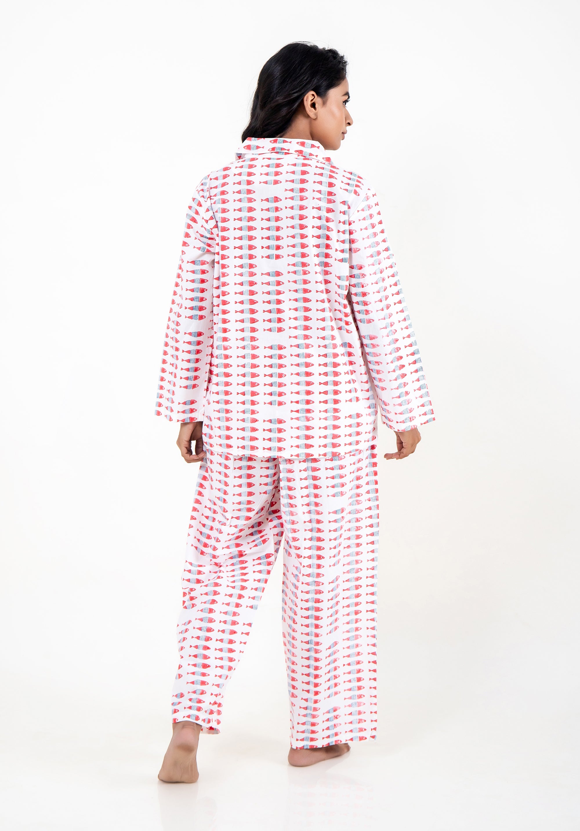 Premium cotton Women Nightsuit Fish Coral