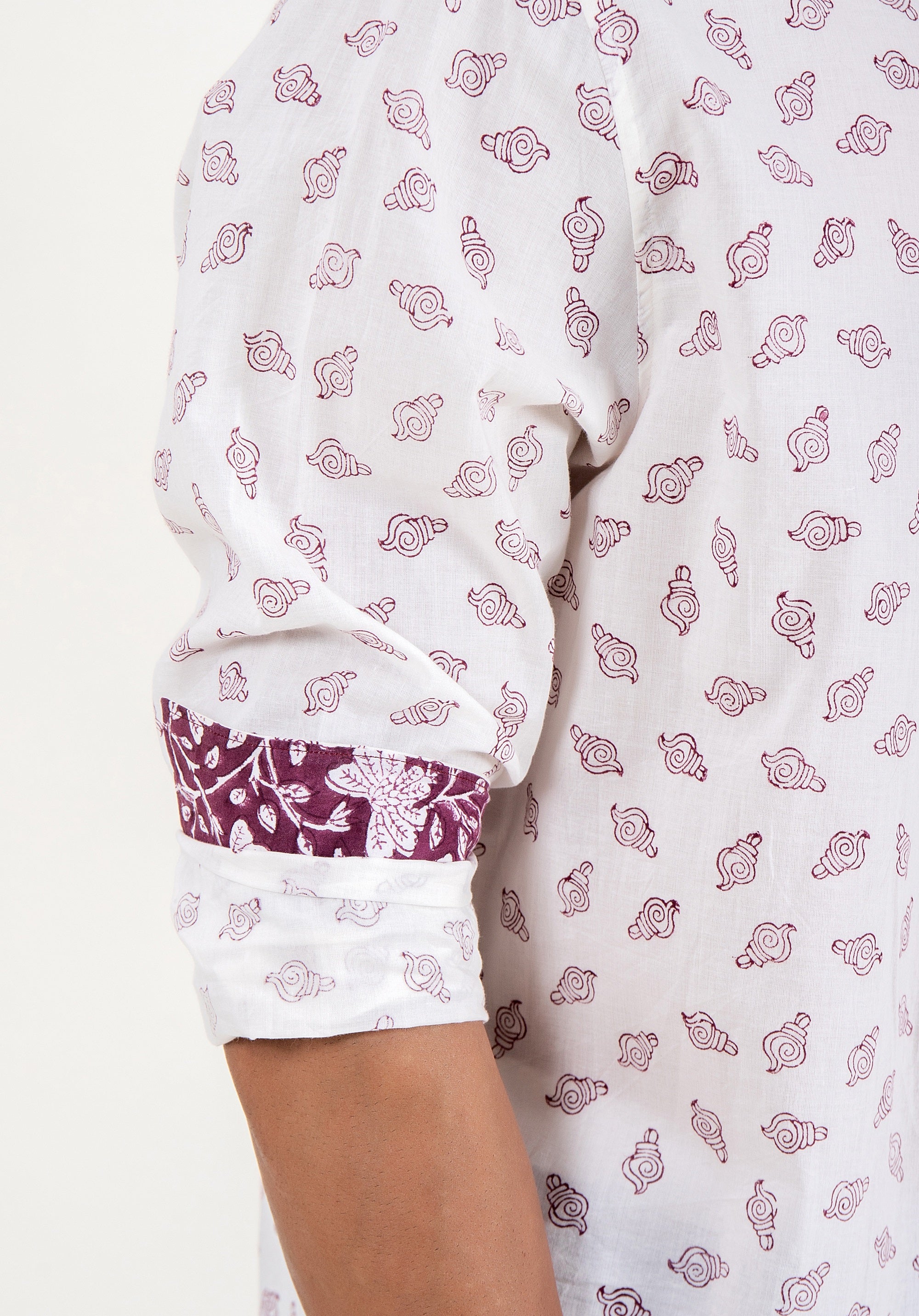 Organic Block Printed Men's Shirt