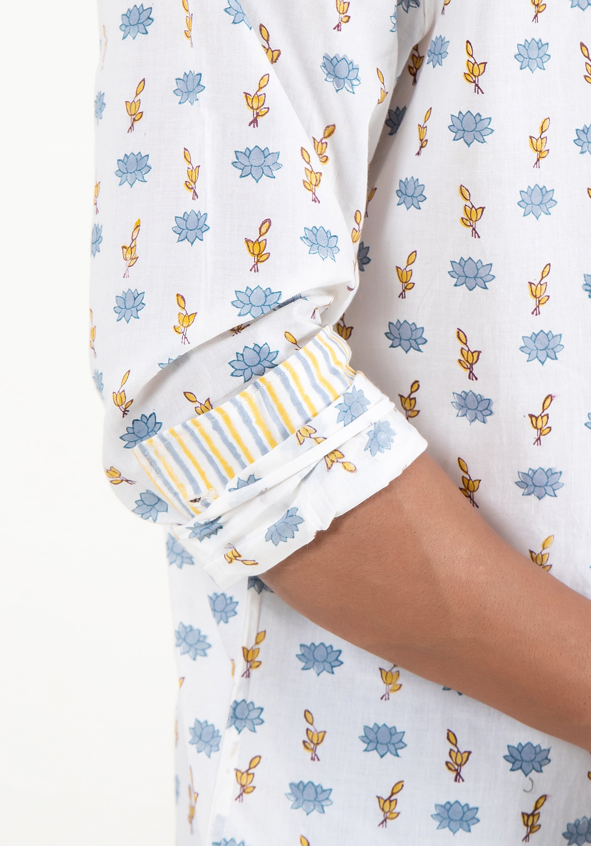 Organic Block Printed Men's Shirt