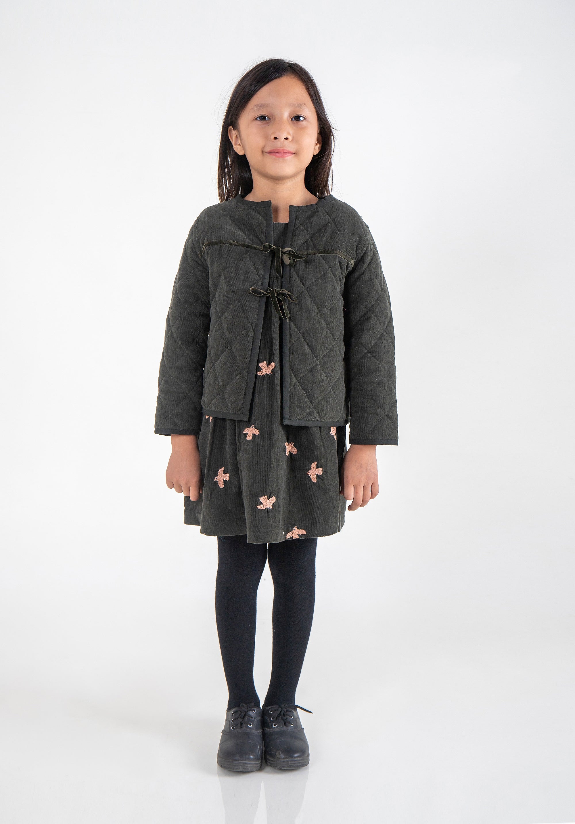 Quilted Reversible Corduroy Jacket Olive Green