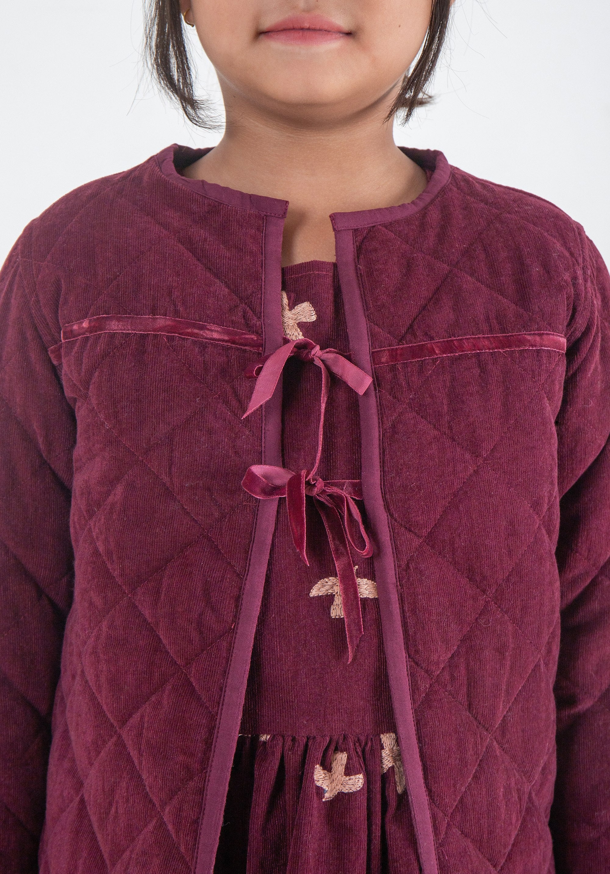 Quilted Reversible Corduroy Jacket Olive Green