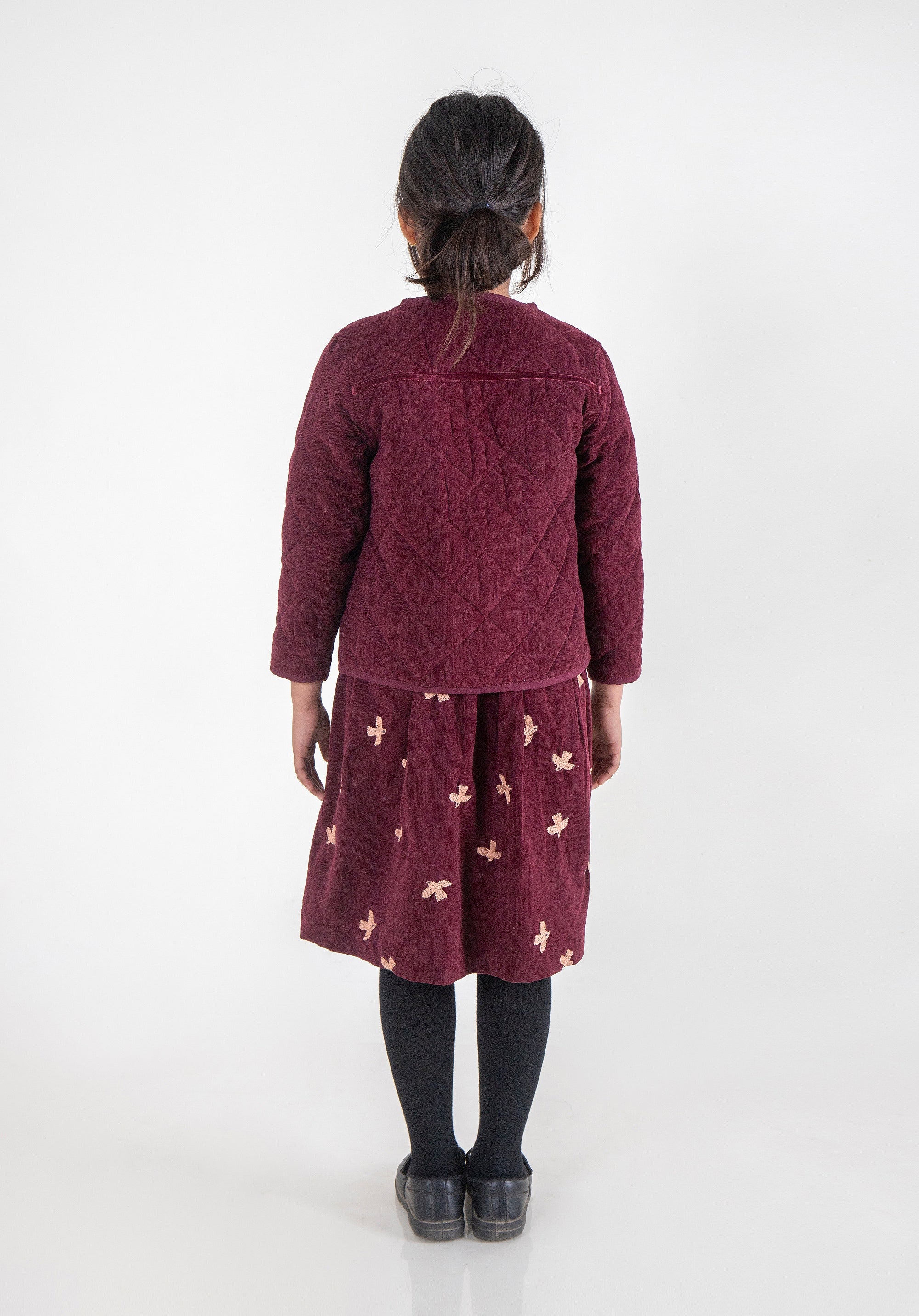 Quilted Reversible Corduroy Jacket Burgundy