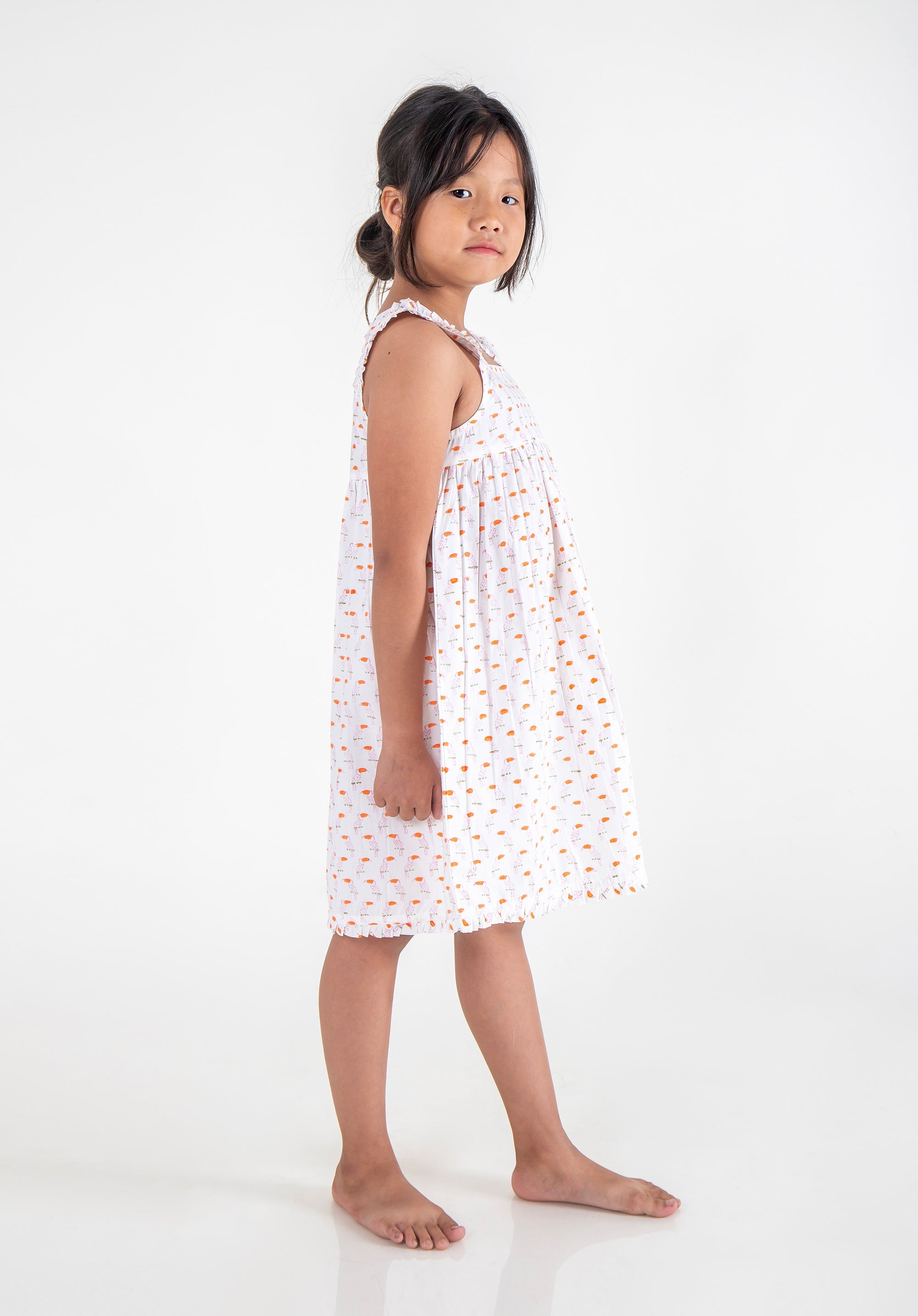 Girls Printed Nightdress Toucan Pink