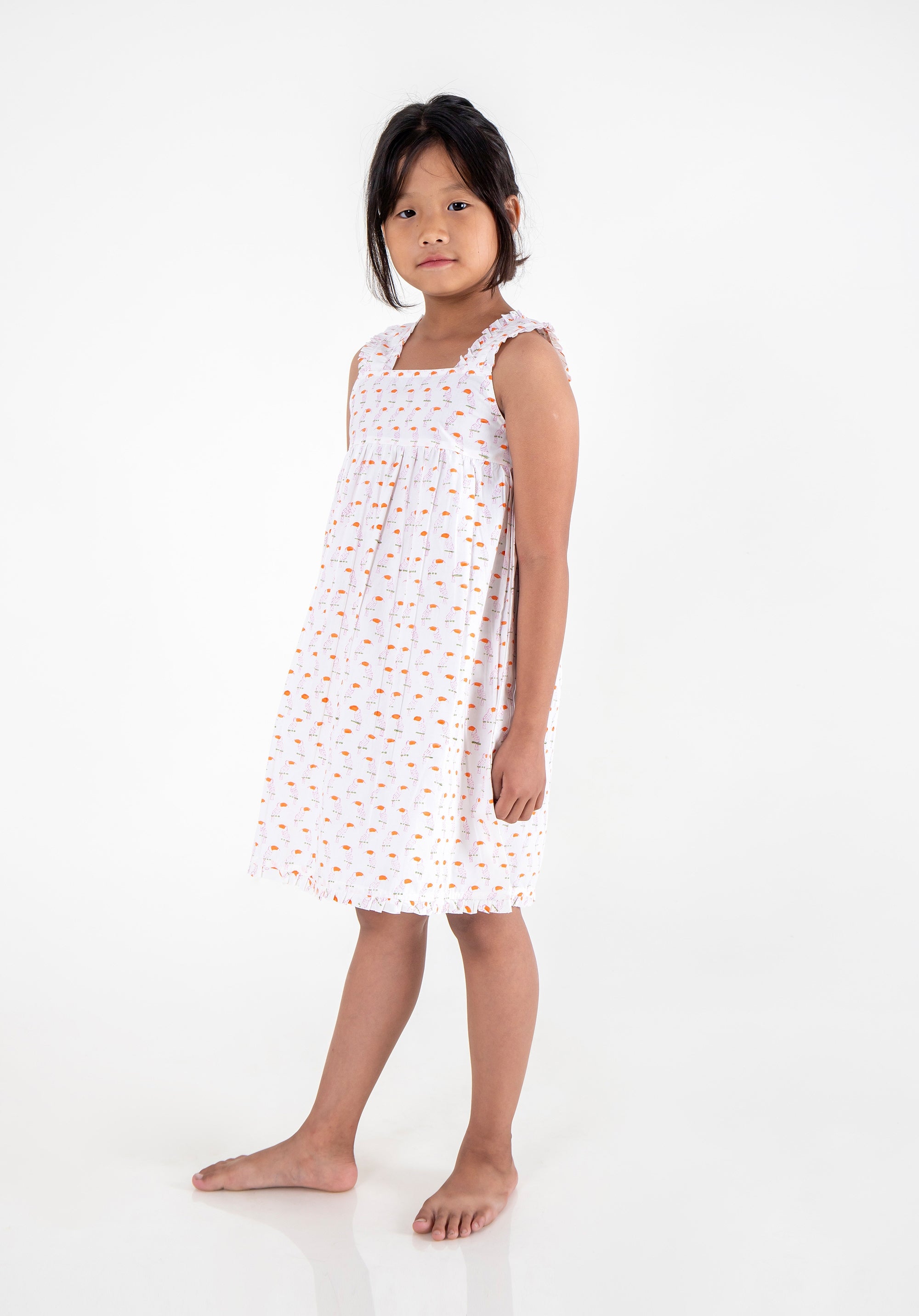 Girls Printed Nightdress Toucan Pink