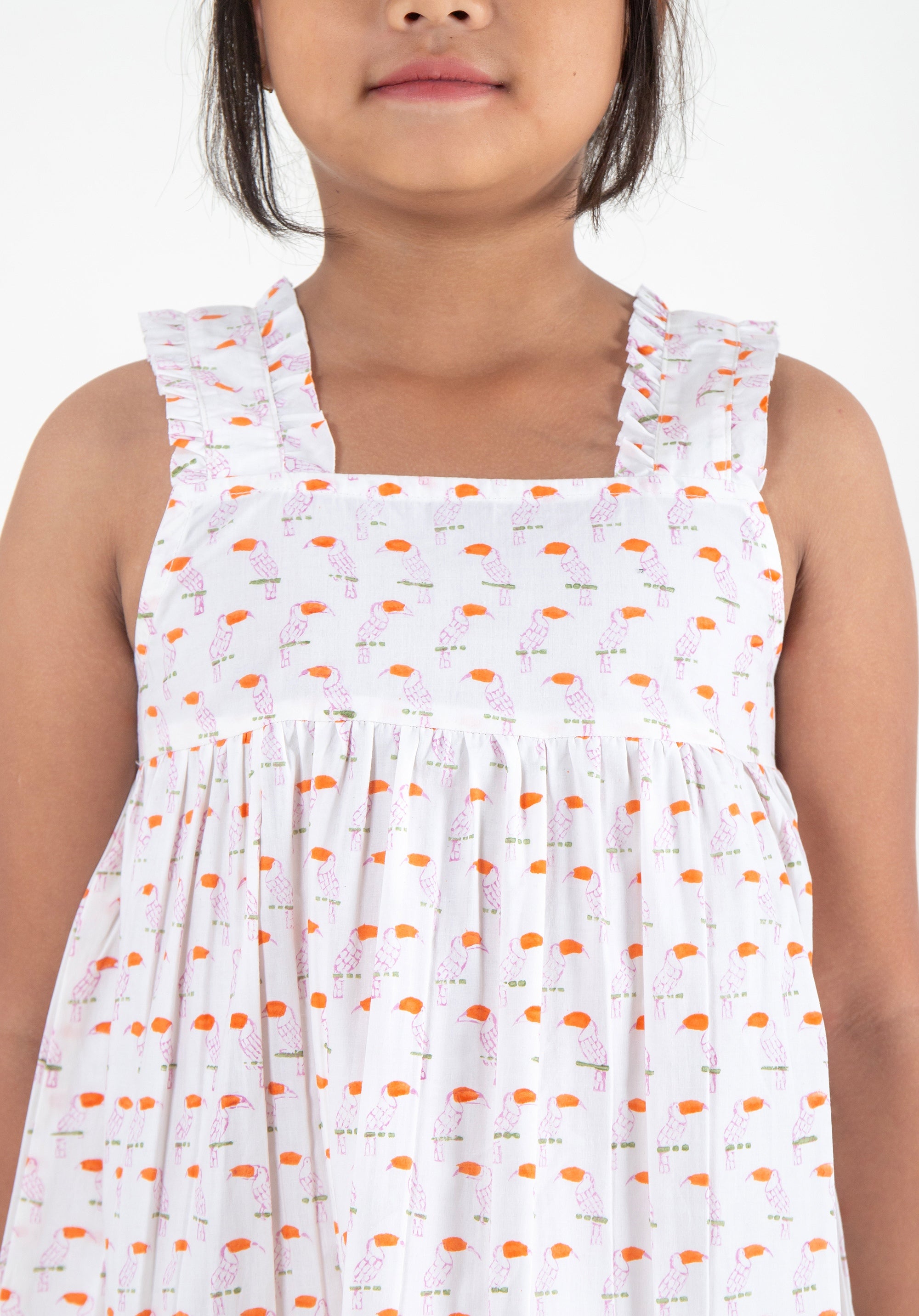 Girls Printed Nightdress Toucan Pink