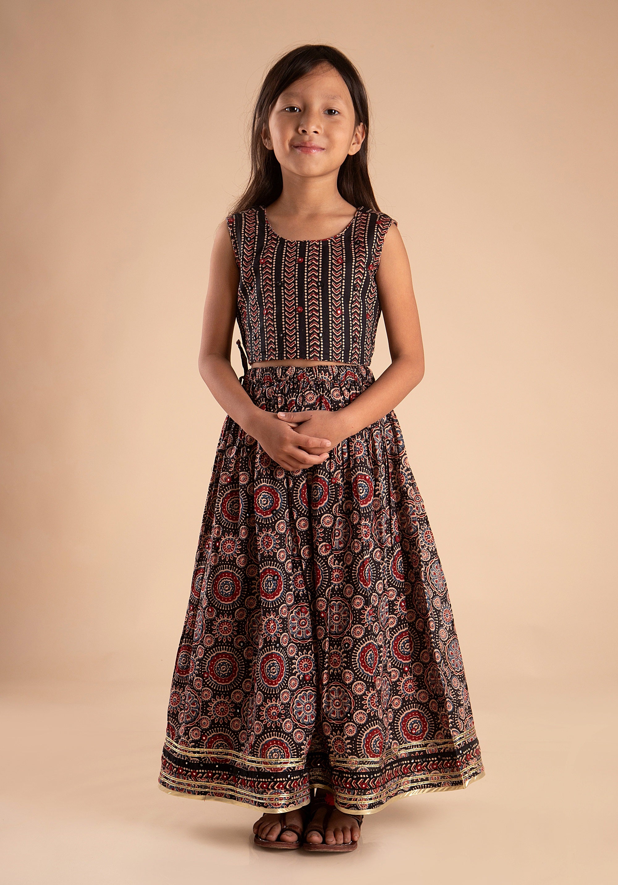 Girls Lehenga Choli Set Madhu Black