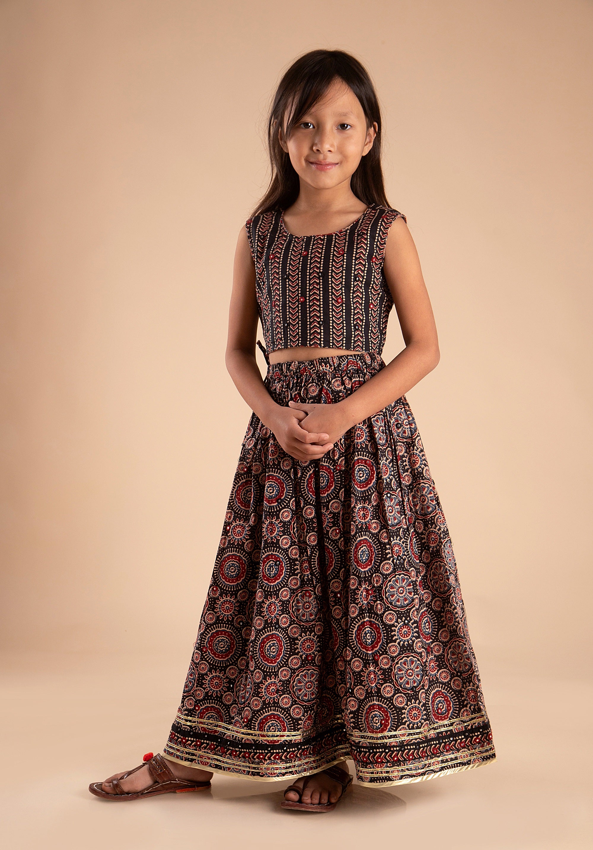 Girls Lehenga Choli Set Madhu Black